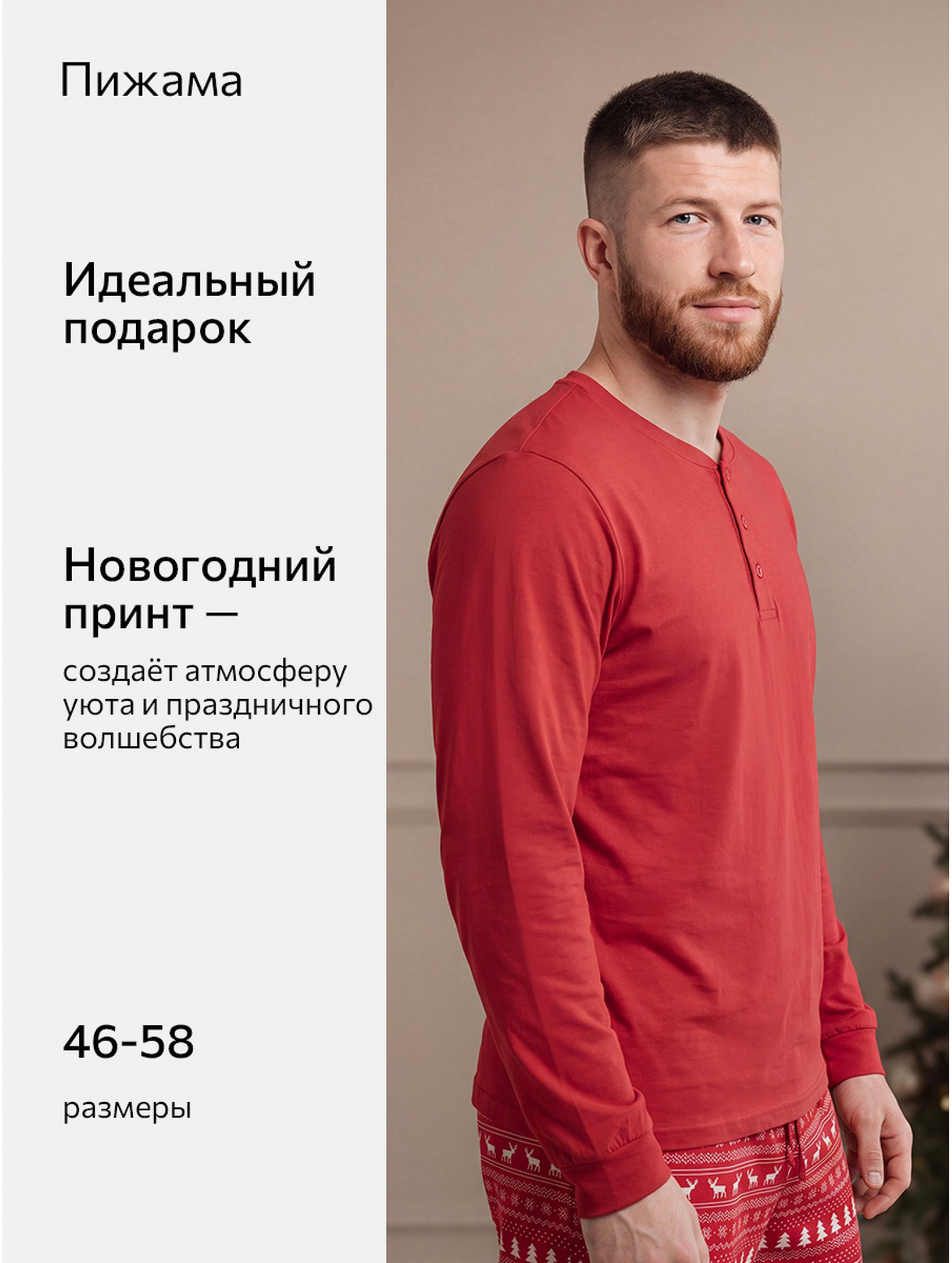 Мужская новогодняя пижама Happyfox
