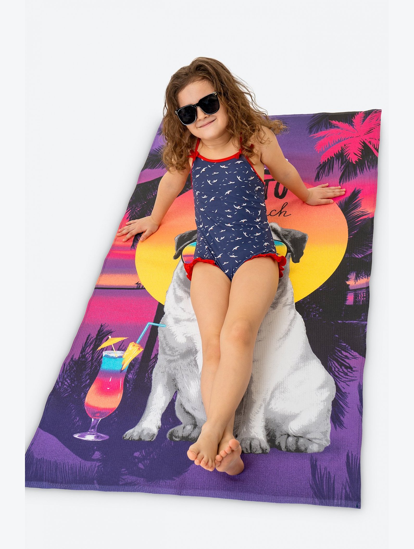 Полотенце пляжное вафельное 80x150 Happy Fox Home
