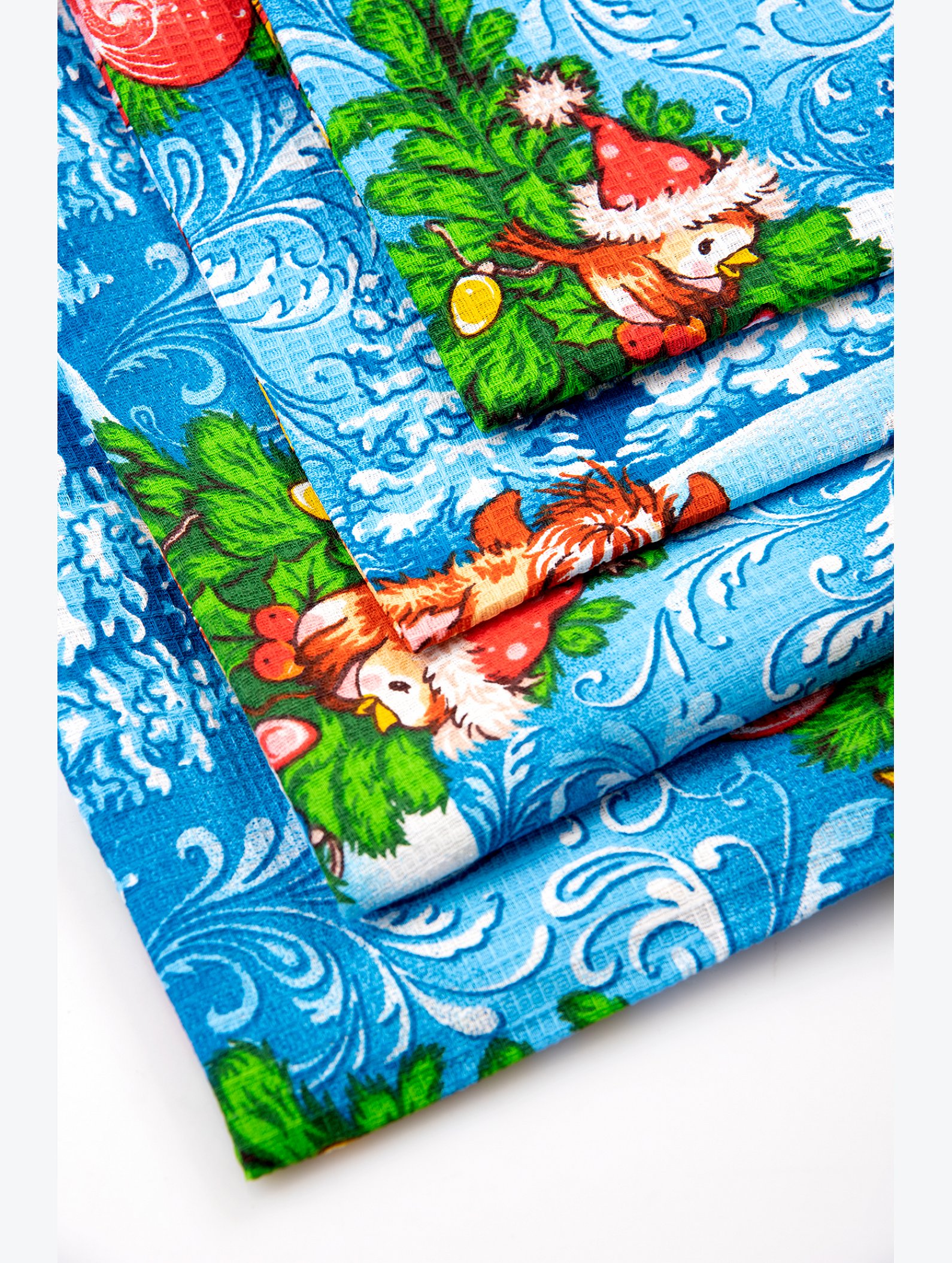 Комплект вафельных полотенец 4 шт Happy Fox Home