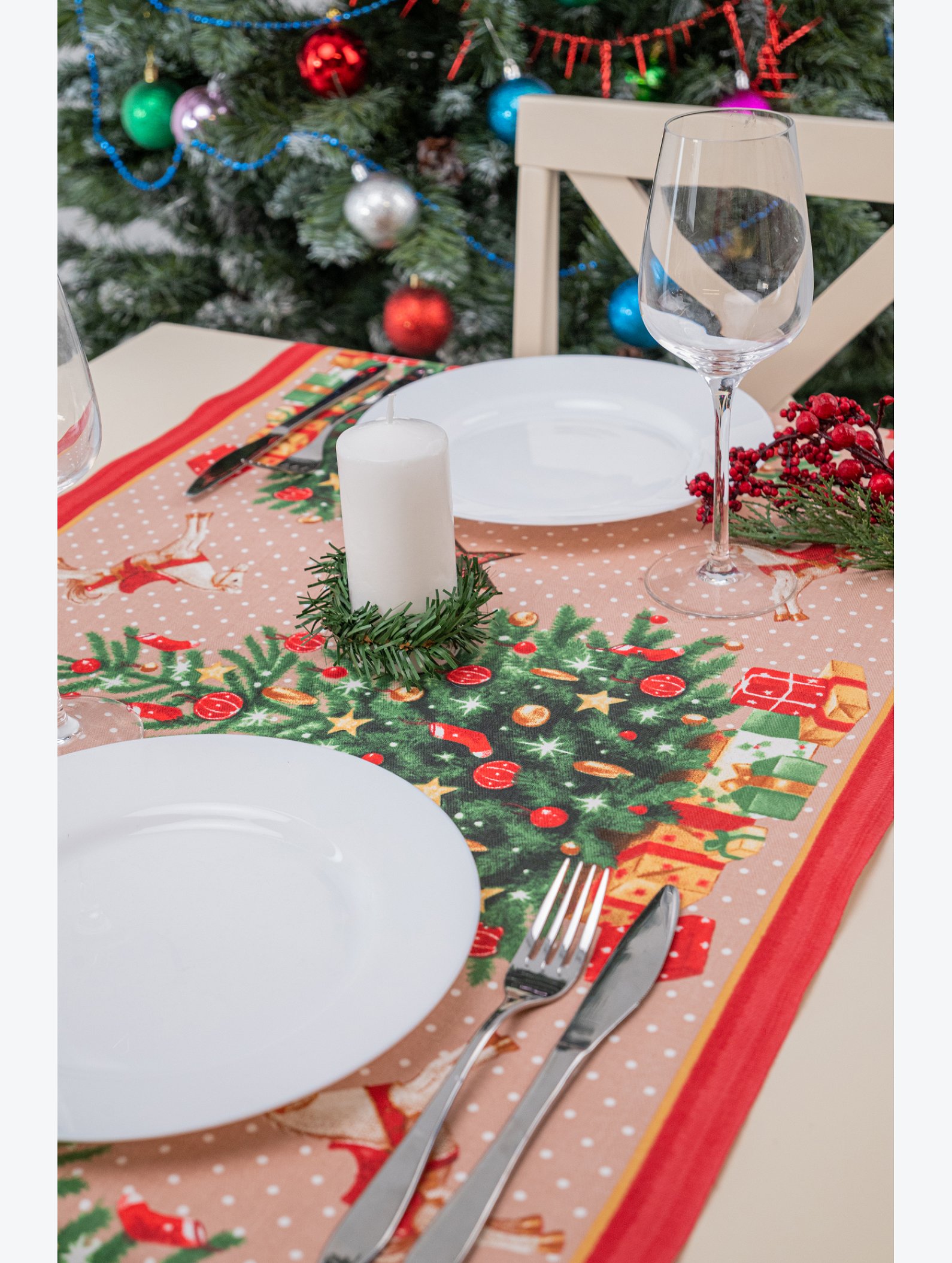 Дорожка на стол из рогожки 50х145 Happy Fox Home