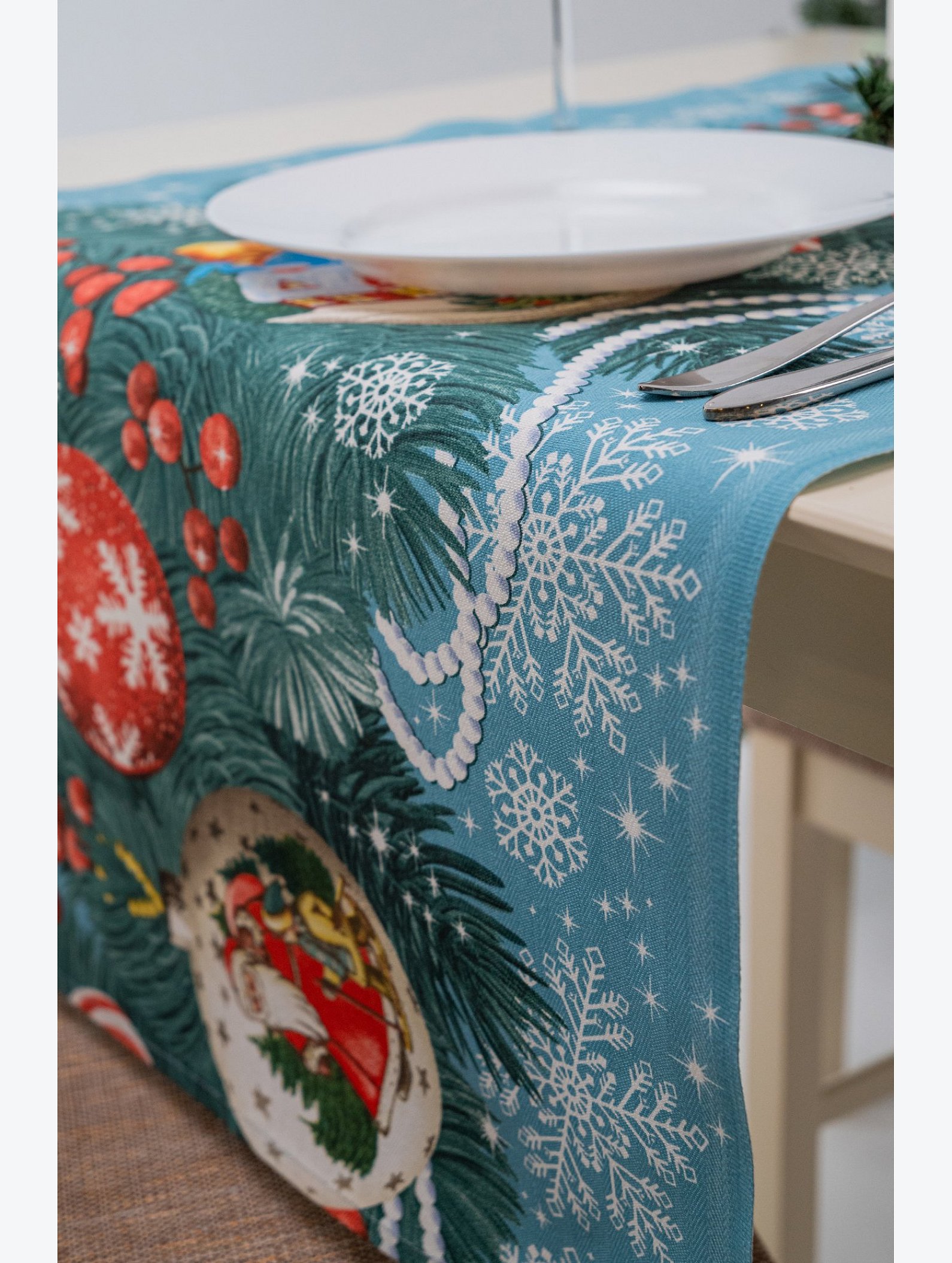 Дорожка на стол из рогожки 50х145 Happy Fox Home