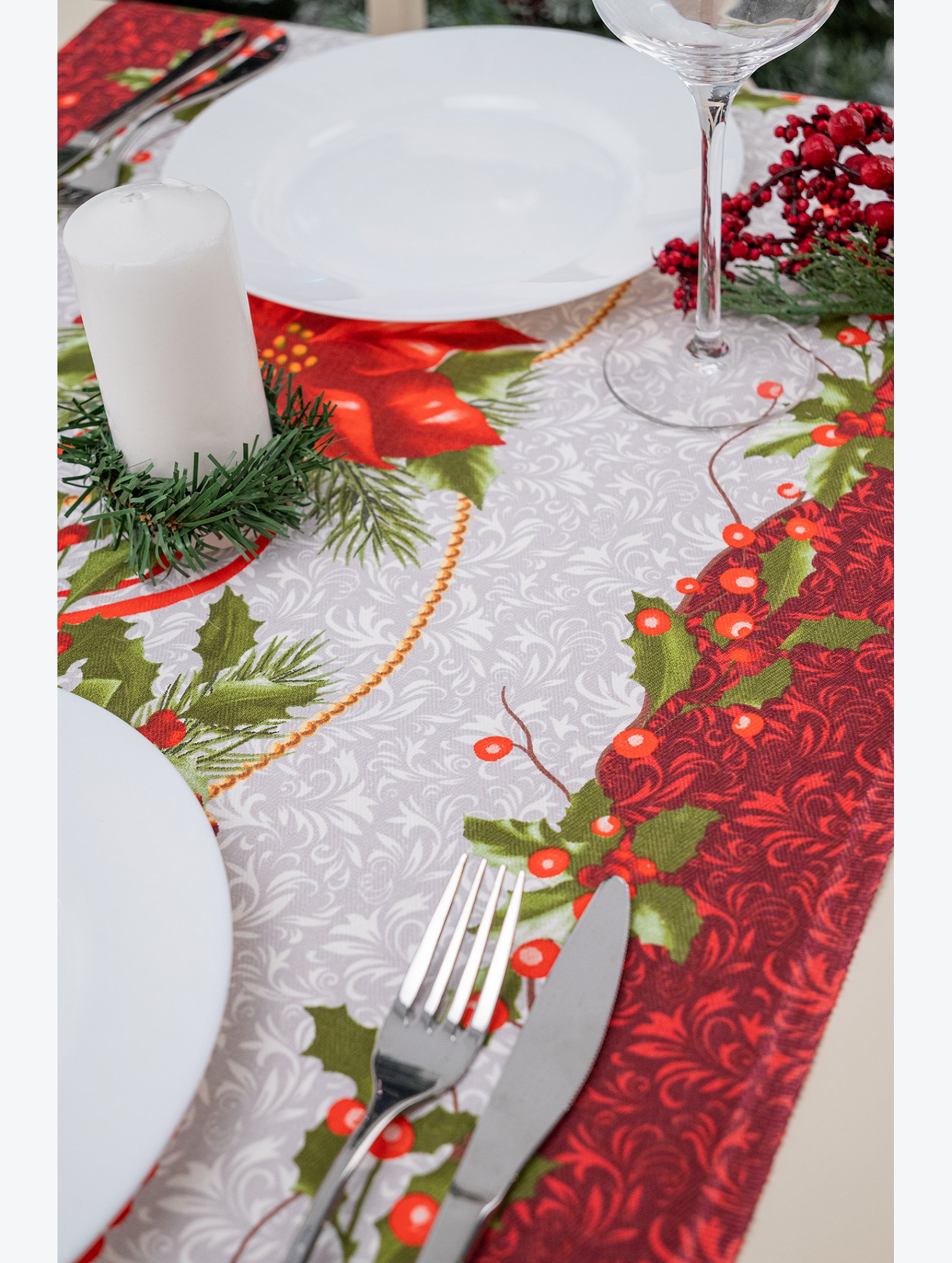 Дорожка на стол из рогожки 50х145 Happy Fox Home