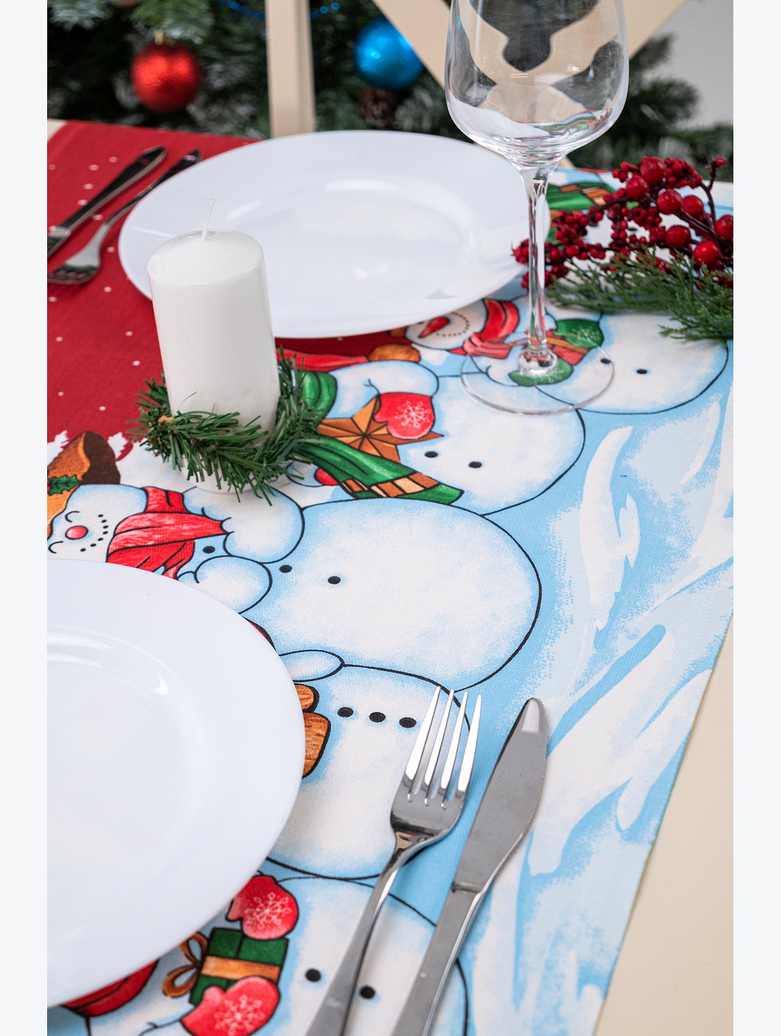 Дорожка на стол из рогожки 50х145 Happy Fox Home