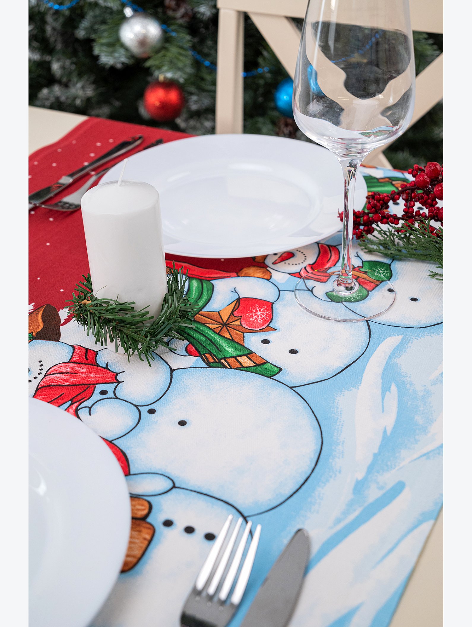 Дорожка на стол из рогожки 50х145 Happy Fox Home