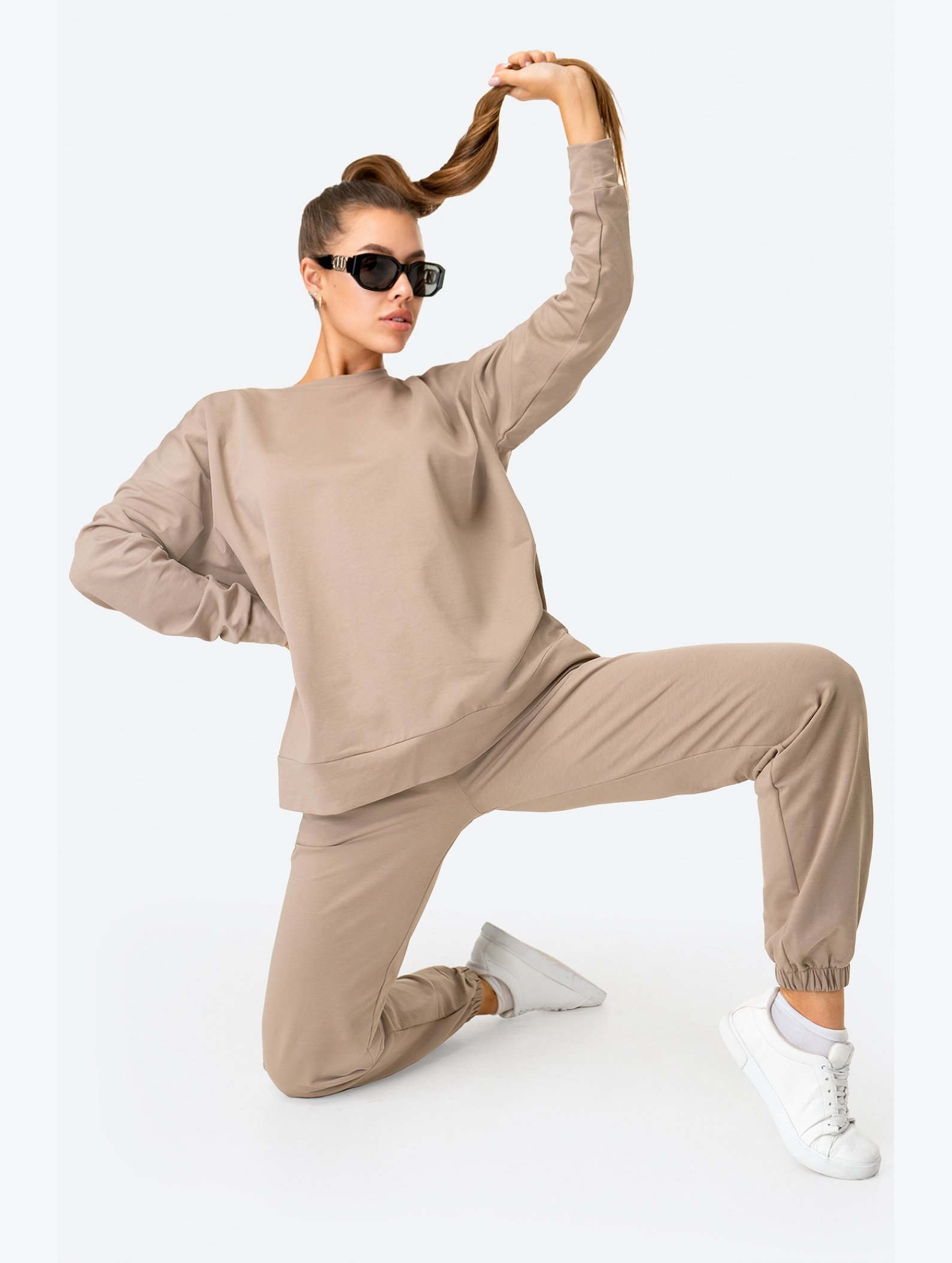 Женский костюм оверсайз из футера двухнитки Happyfox