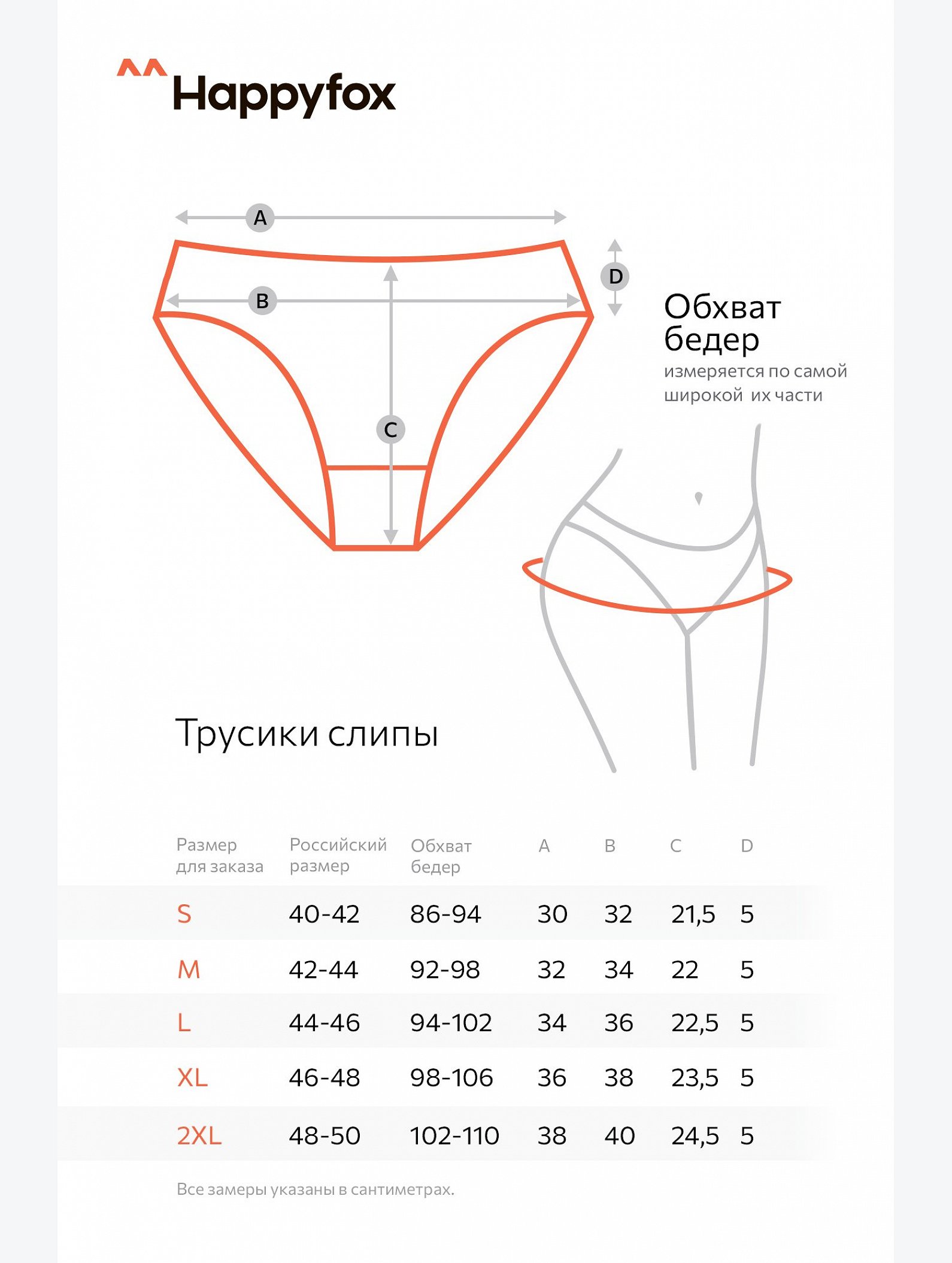 Женские трусы-слипы Happyfox