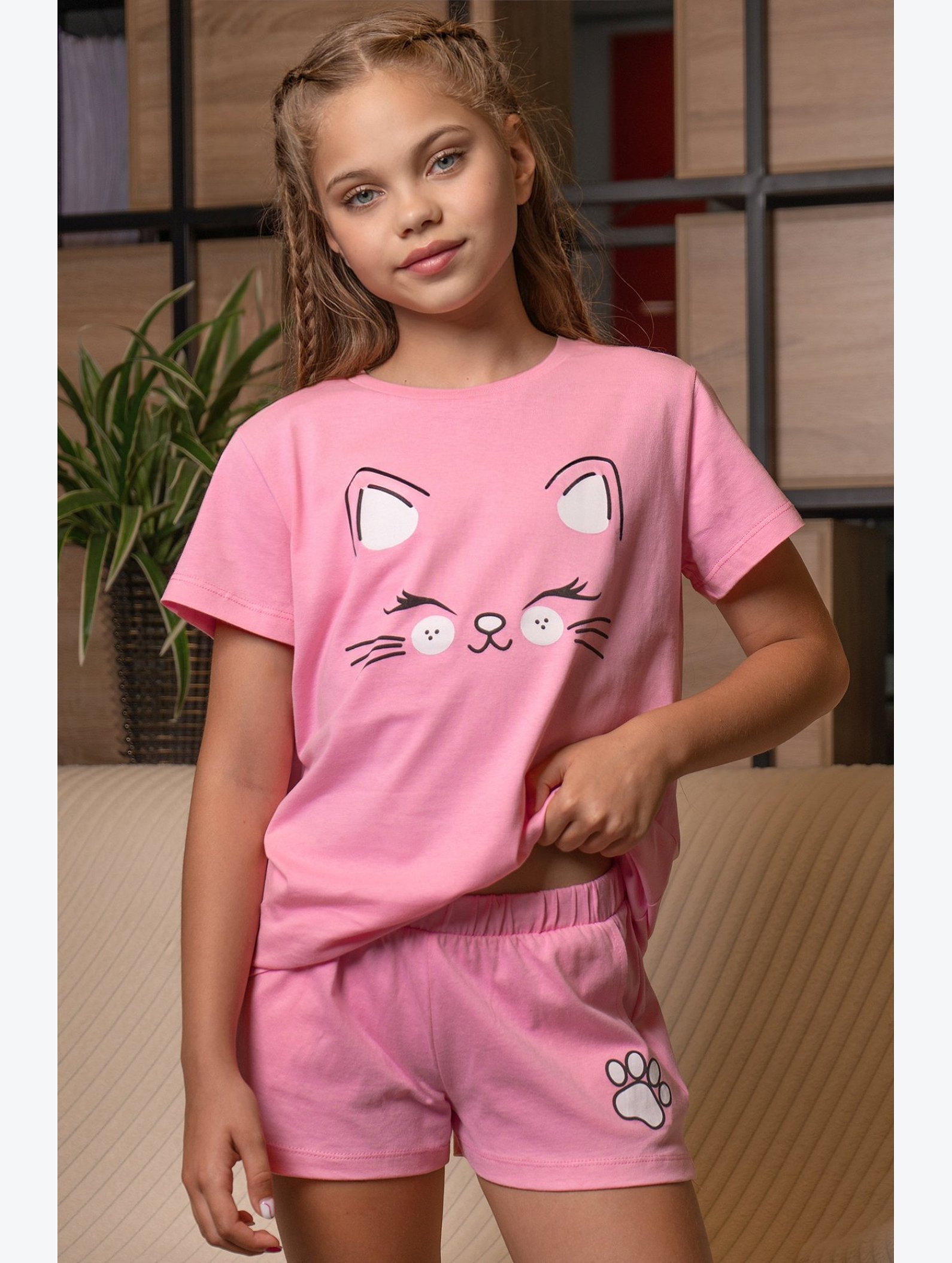 Хлопковая пижама для девочки Happyfox