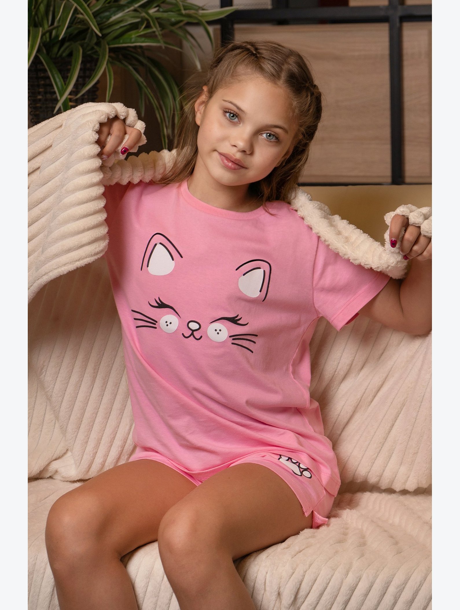 Хлопковая пижама для девочки Happyfox