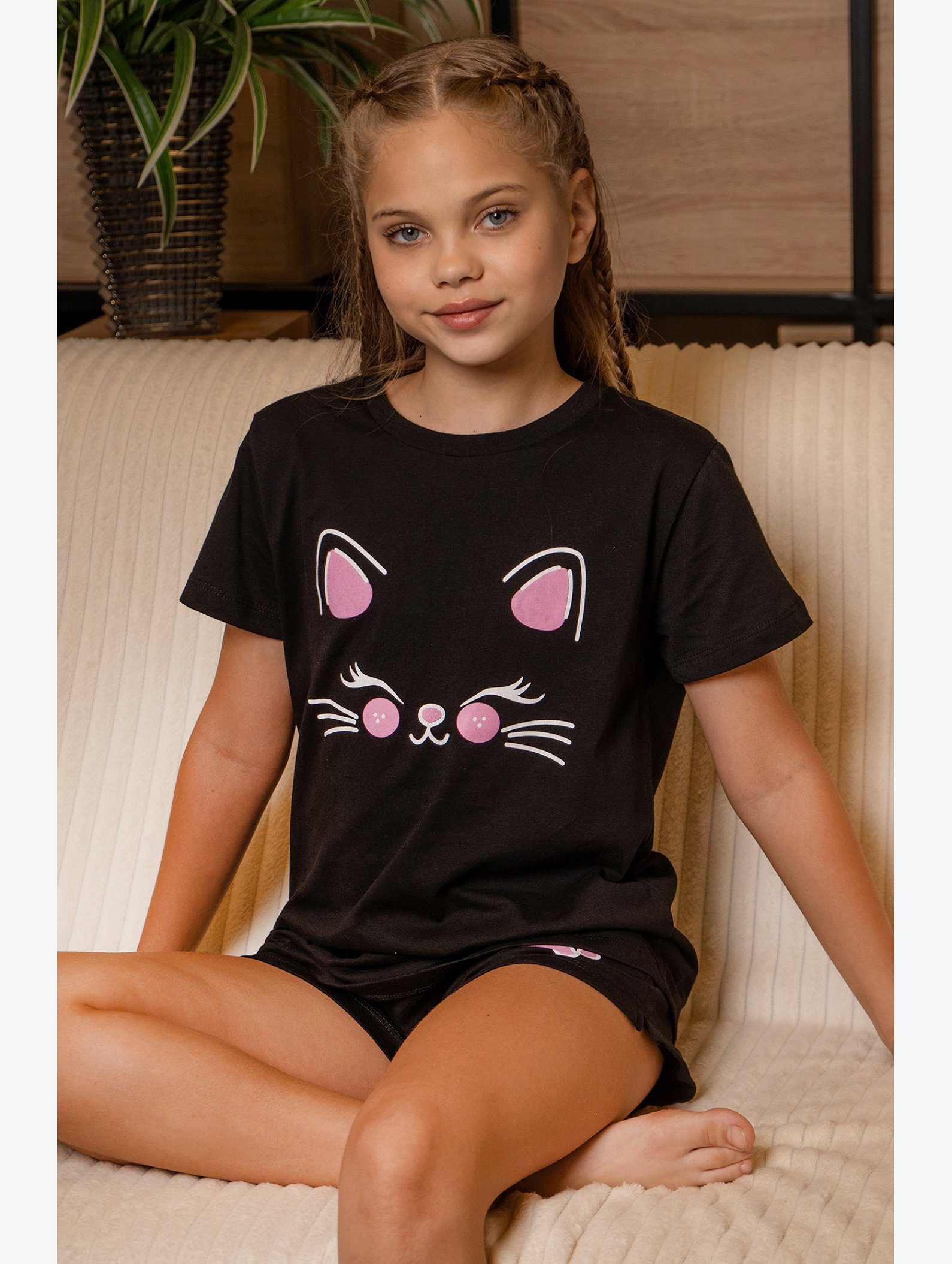 Хлопковая пижама для девочки Happyfox