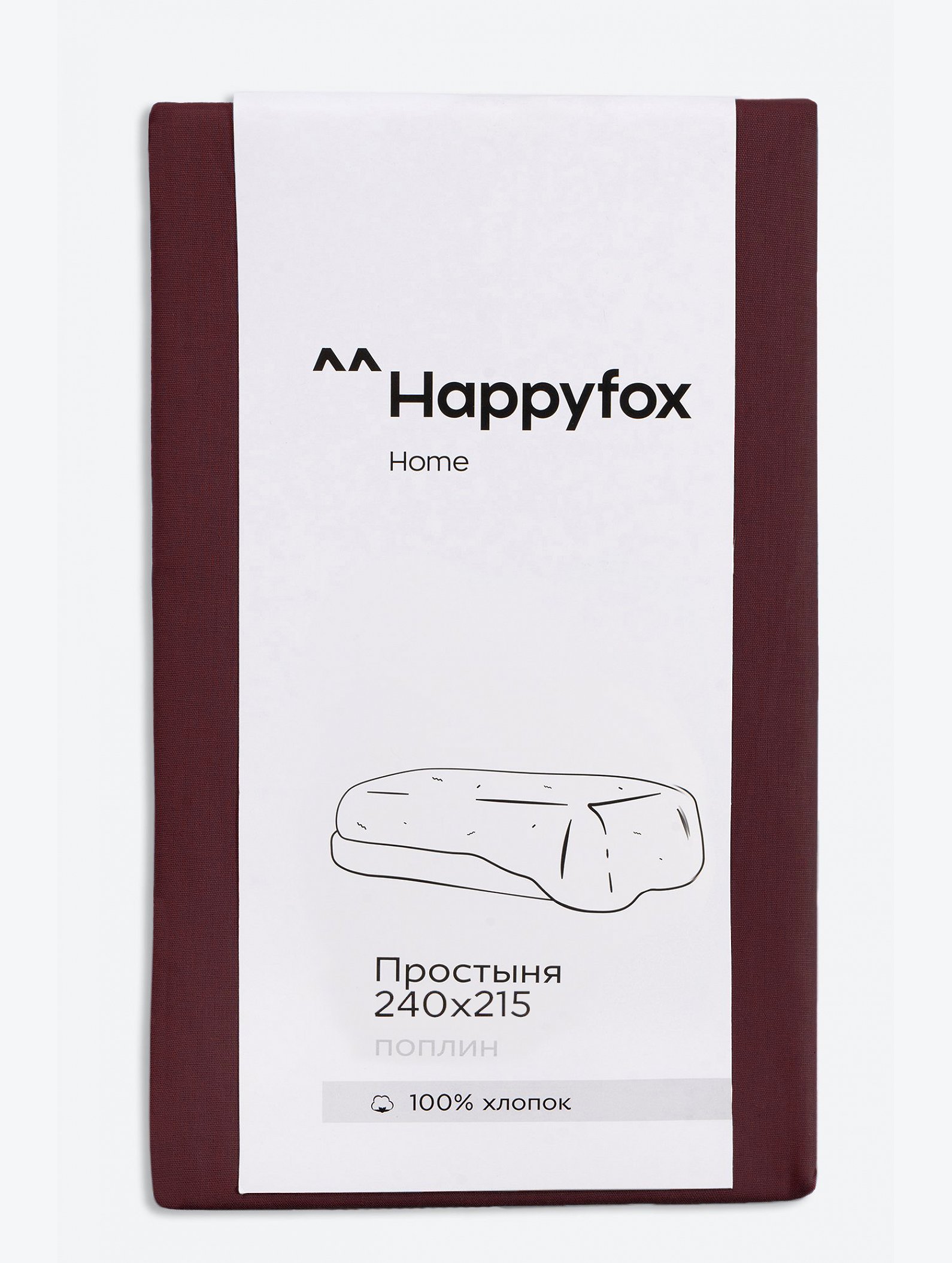 Простыня из поплина 240X215 Happy Fox Home