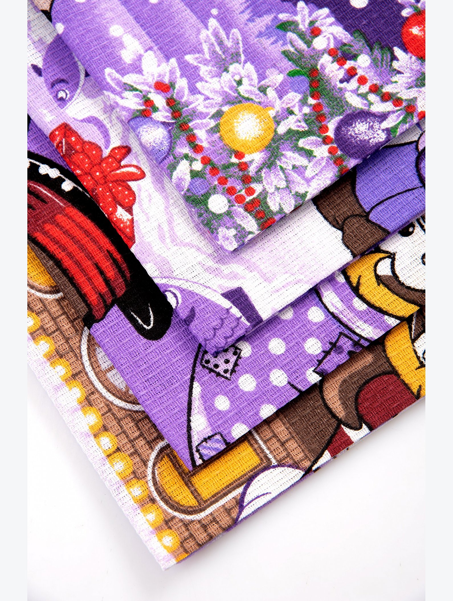 Комплект вафельных полотенец 4 шт Happy Fox Home