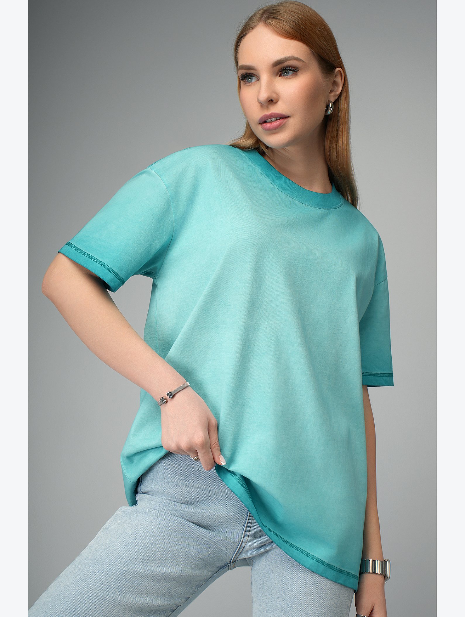 Женская футболка оверсайз с эффектом градиент Happyfox