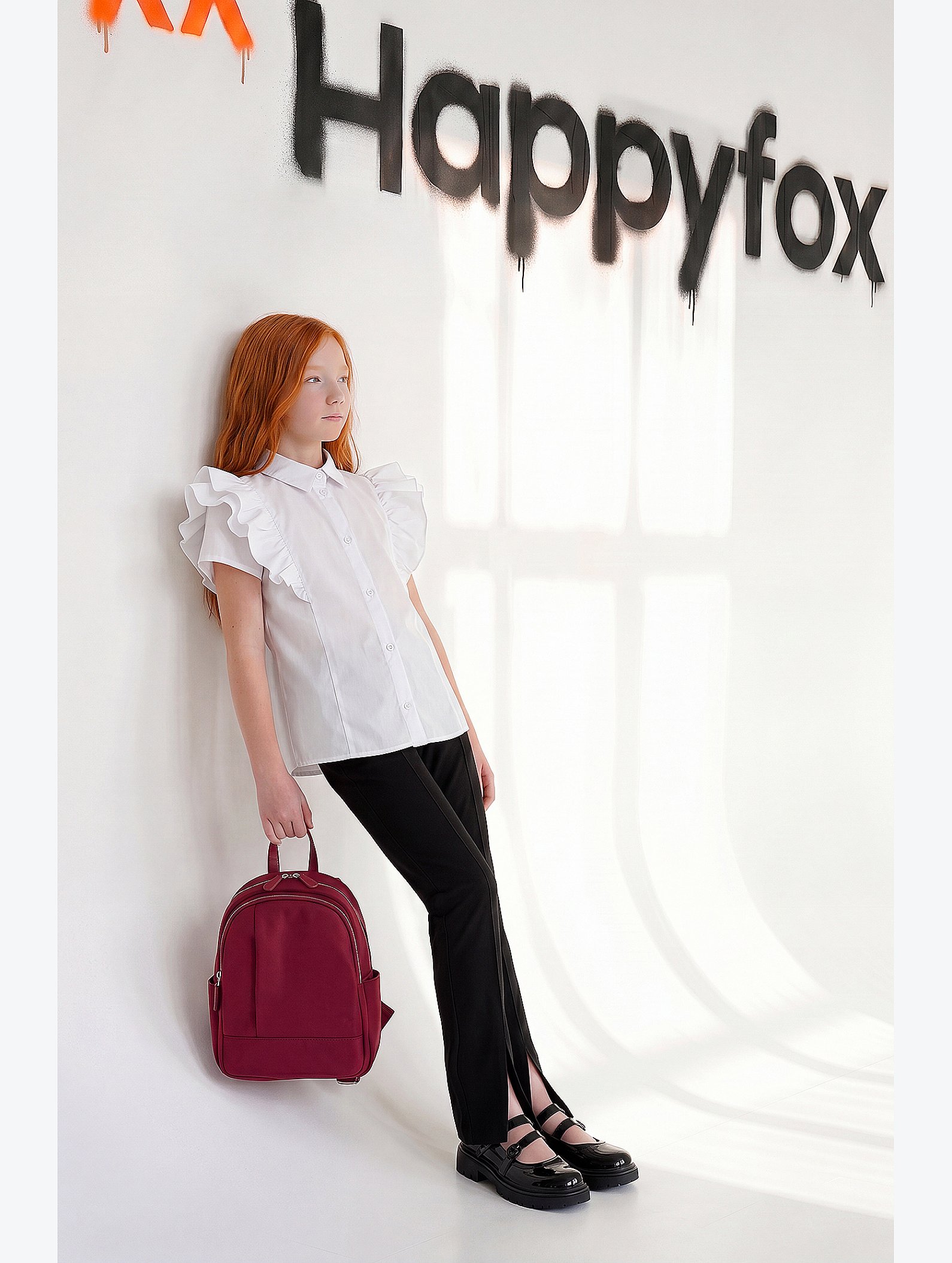 Нарядная блузка для девочки с коротким рукавом Happyfox