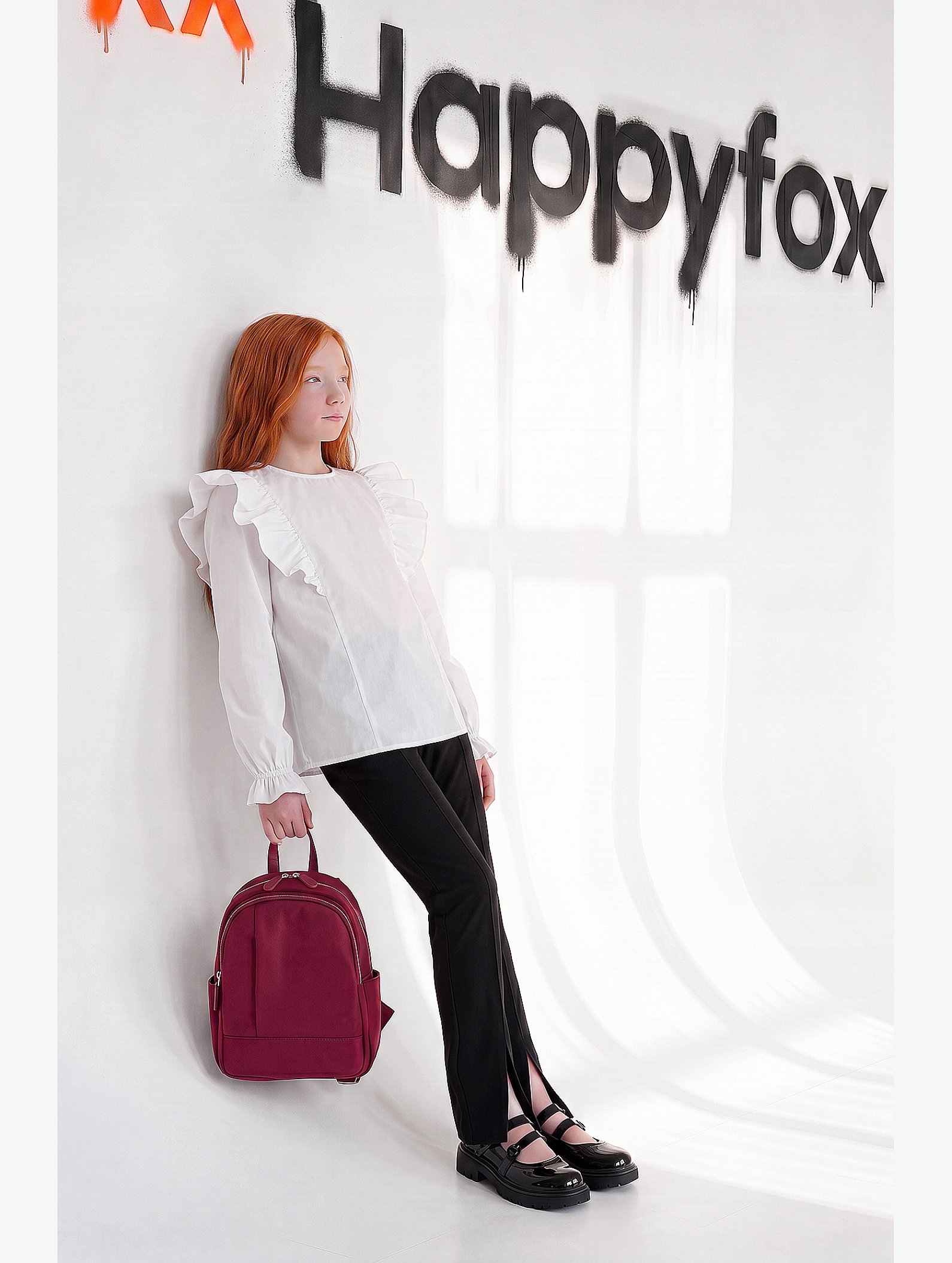 Нарядная блузка для девочки с длинным рукавом Happyfox