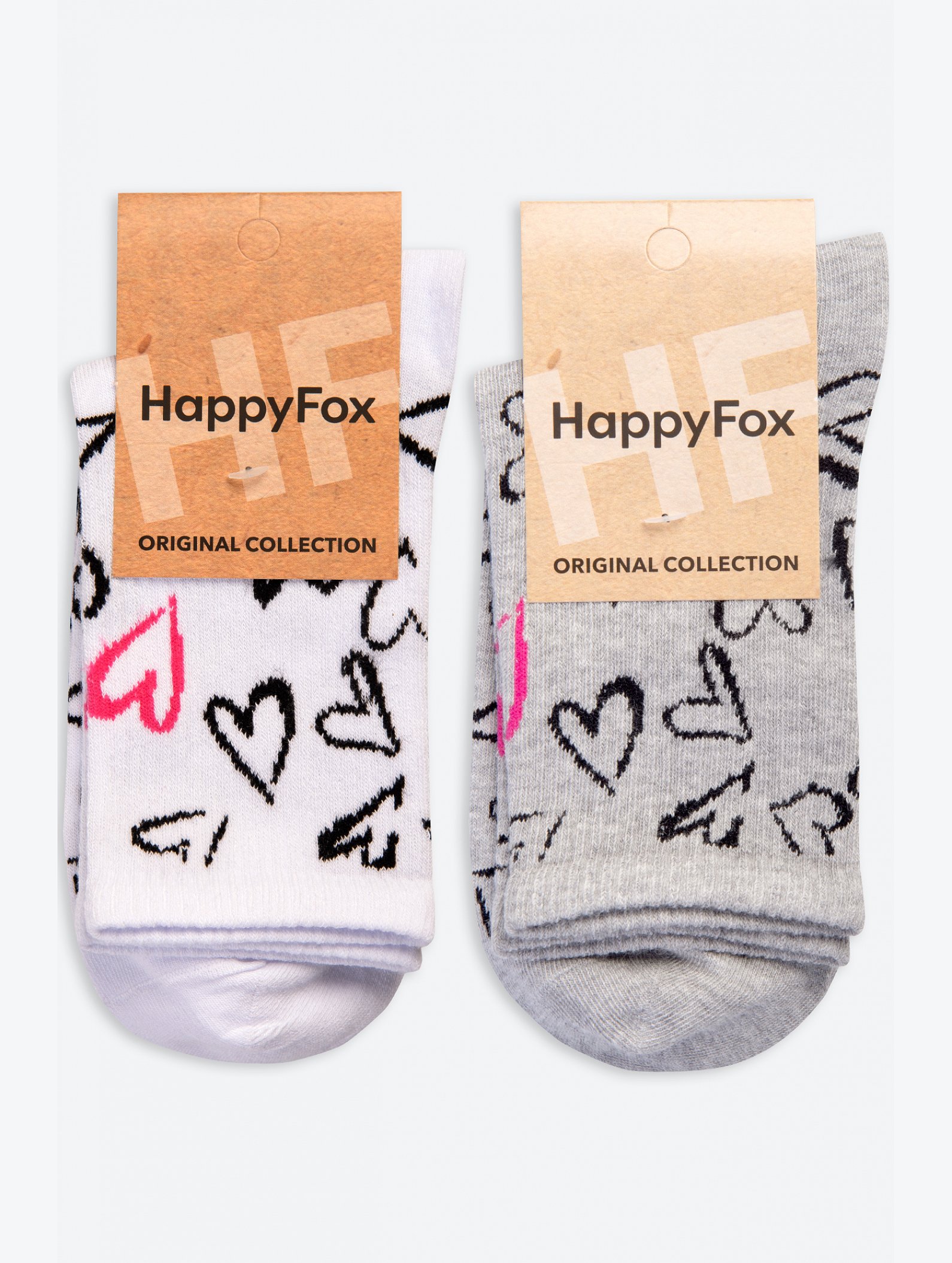 Женские носки из натурального хлопка 2 пары Happyfox
