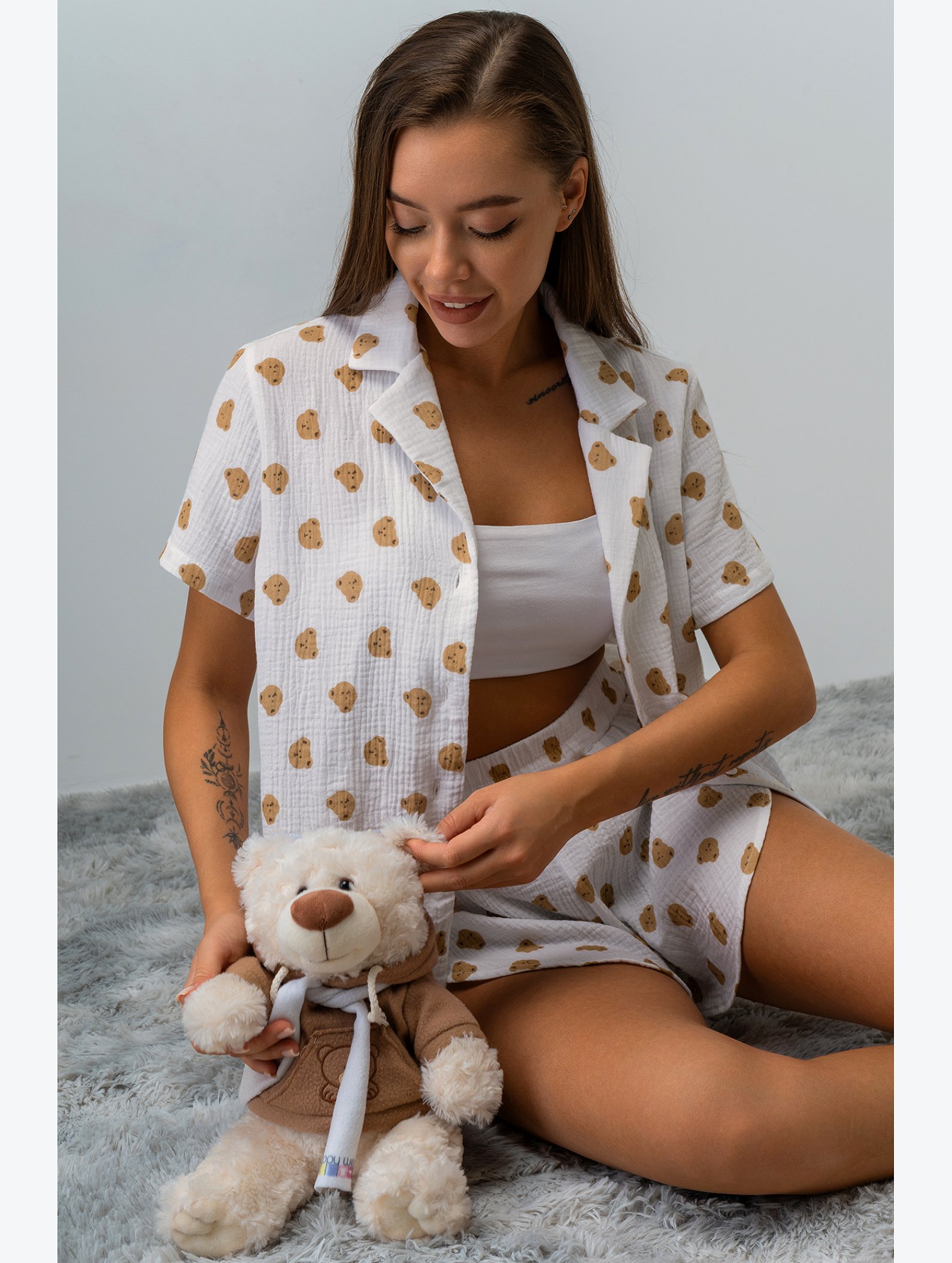 Женская пижама с шортами из муслина Happyfox