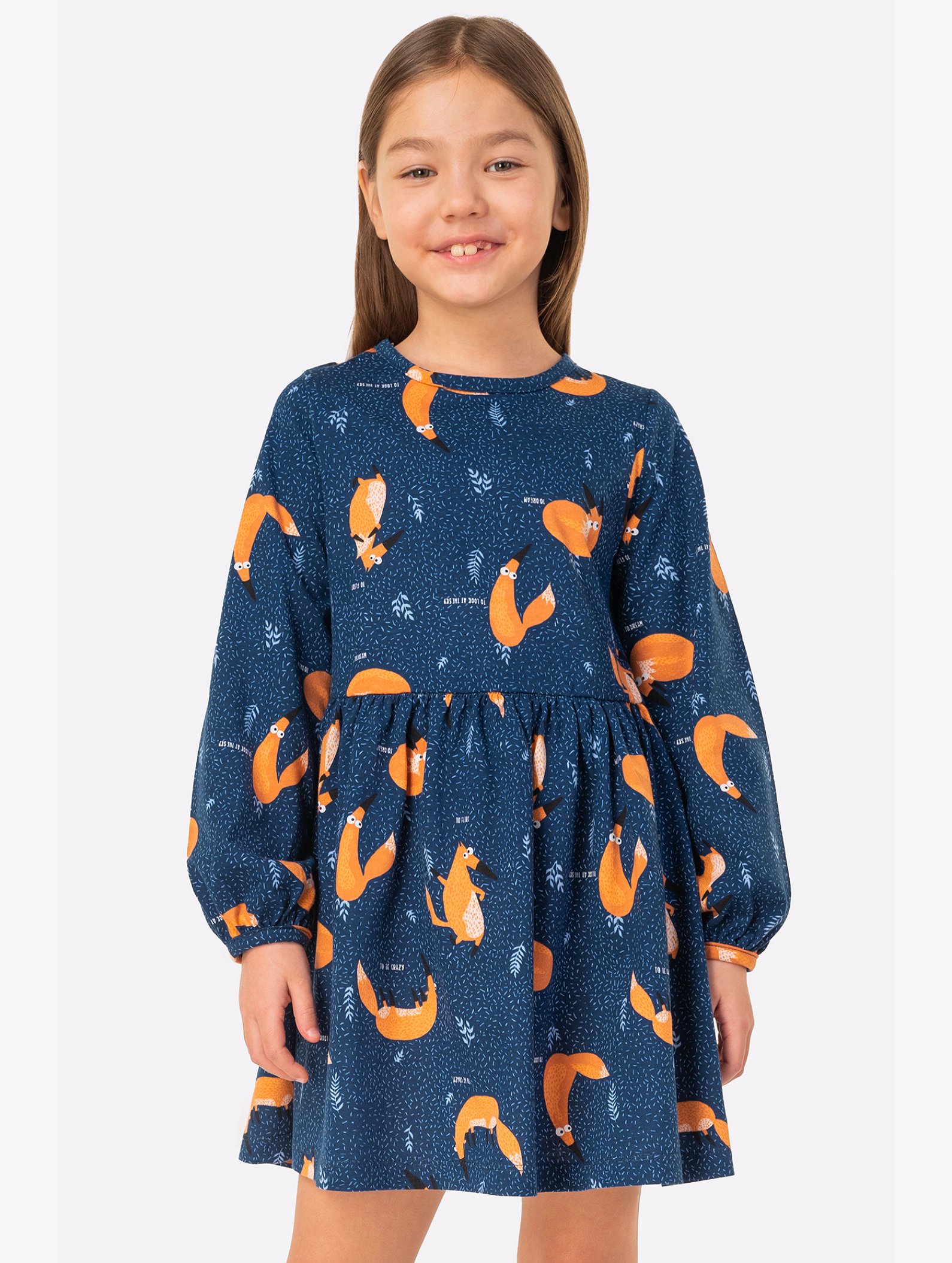 Хлопковое платье для девочки Happyfox