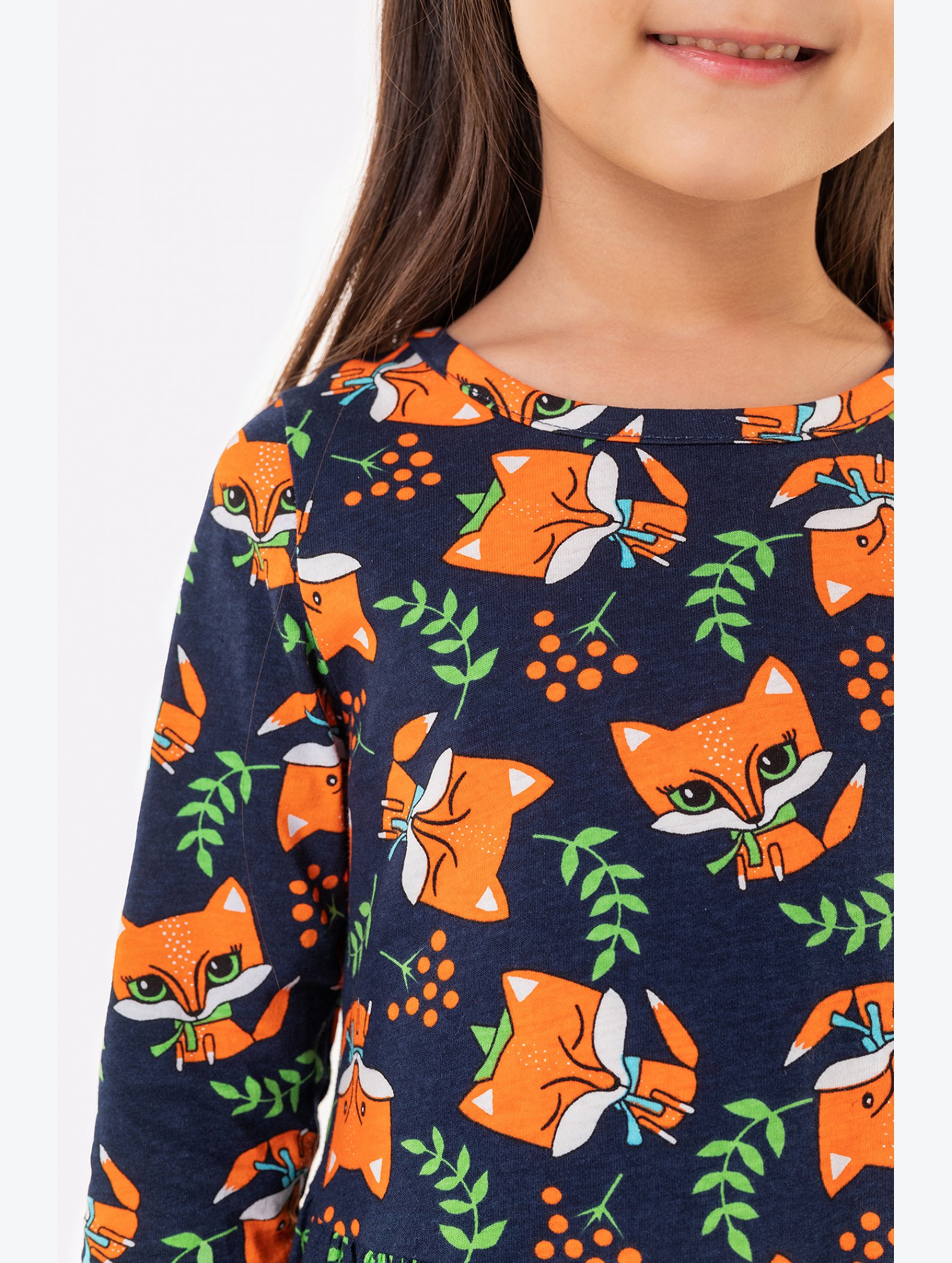 Хлопковое платье для девочки Happyfox