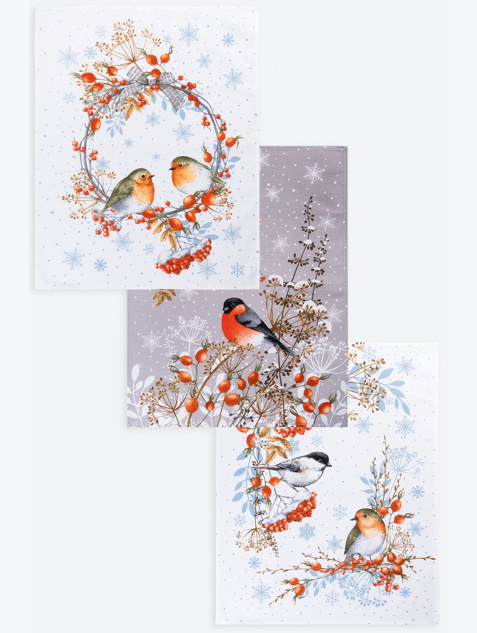 Набор полотенец из рогожки с петельками 3 шт Happy Fox Home