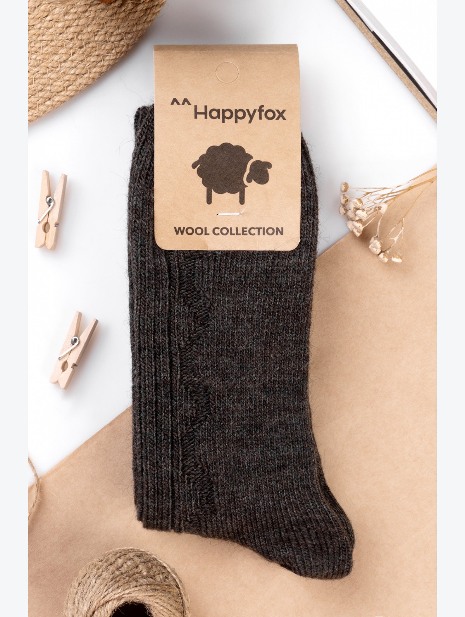 Мужские шерстяные носки Happyfox