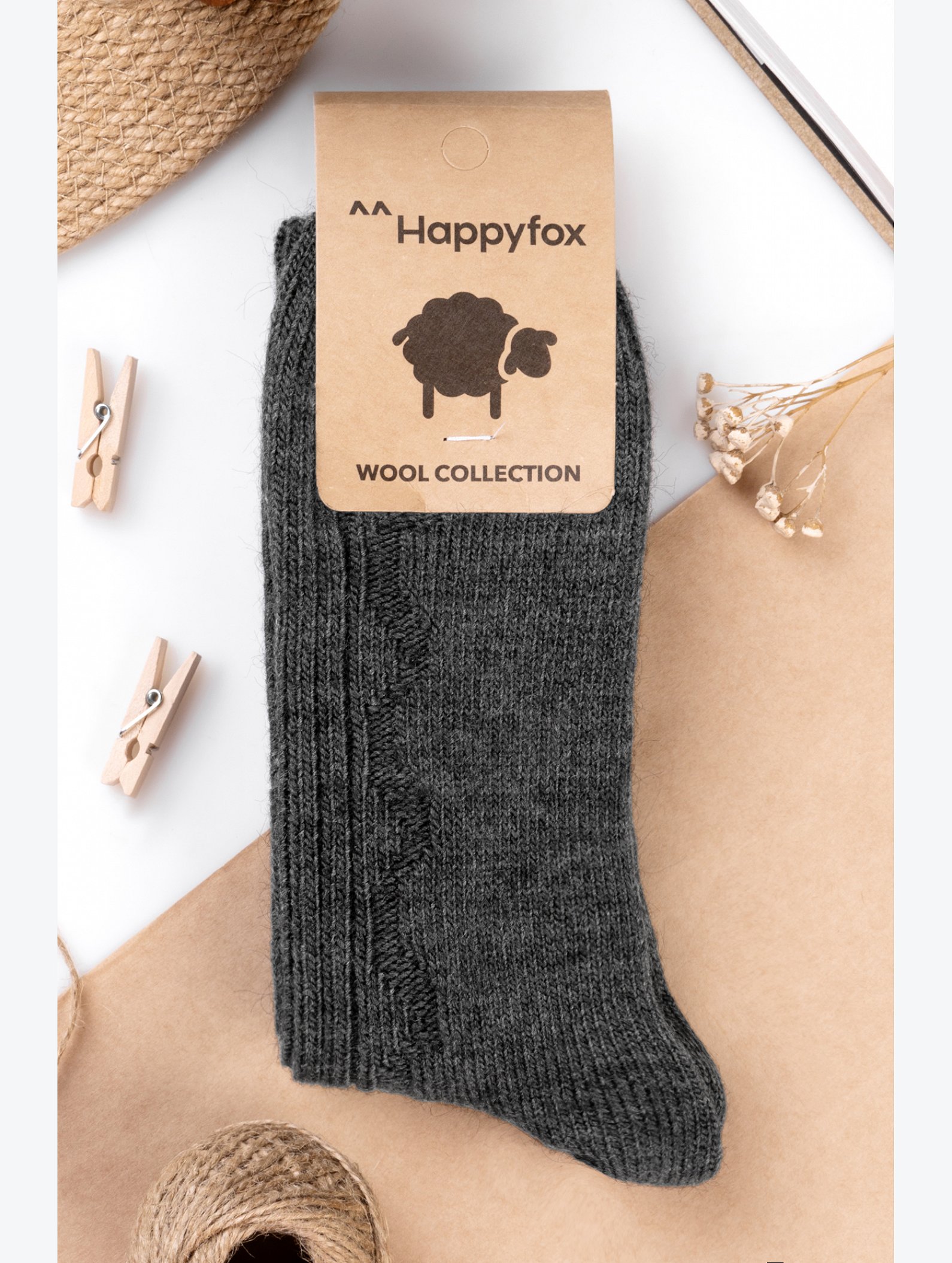 Мужские шерстяные носки Happyfox