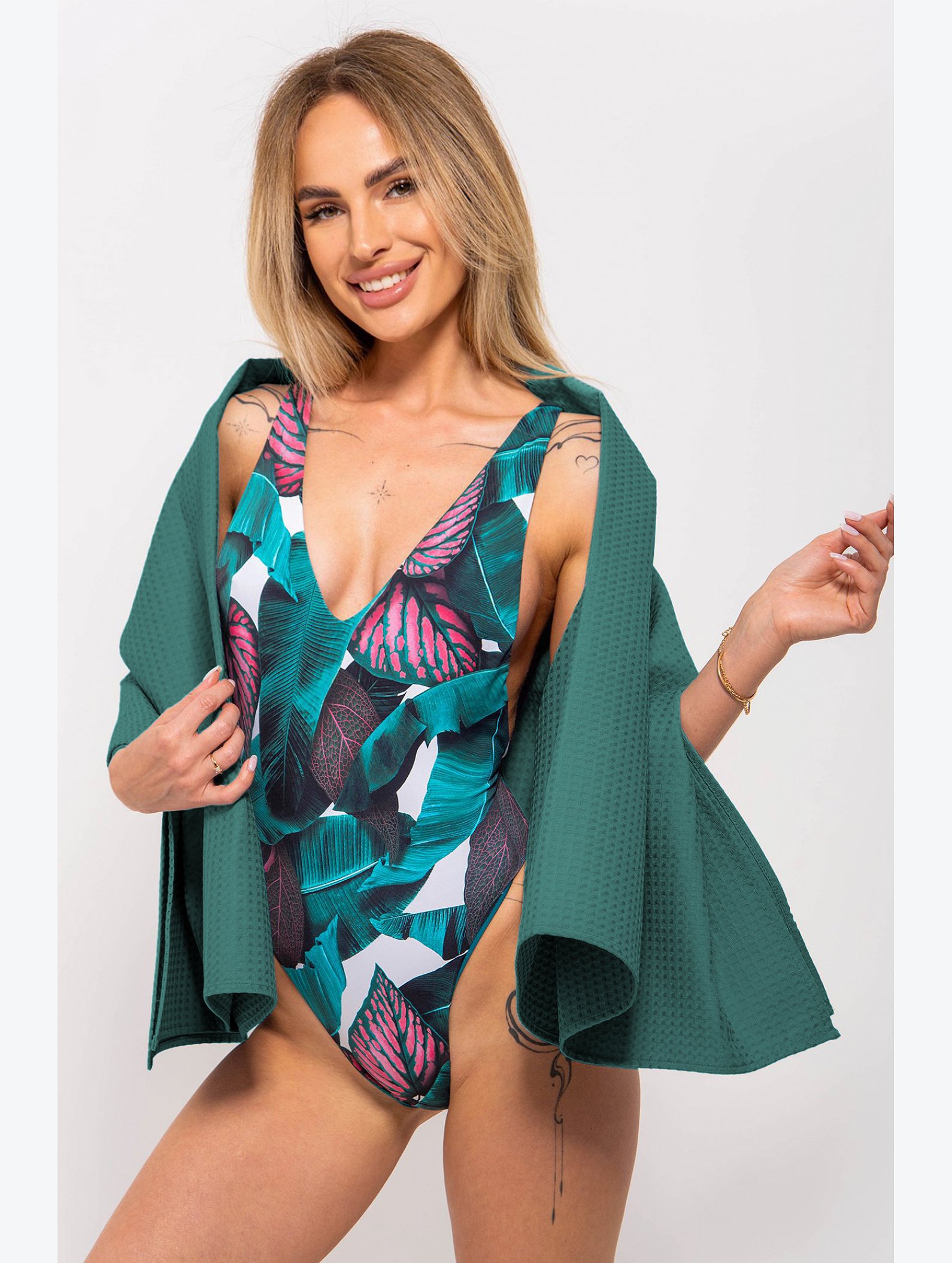 Большое вафельное полотенце 100X150 см Happy Fox Home