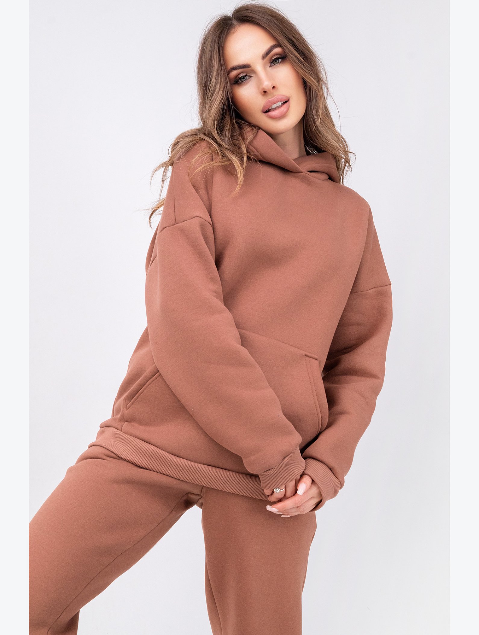Теплый женский костюм из футера с начесом Happyfox