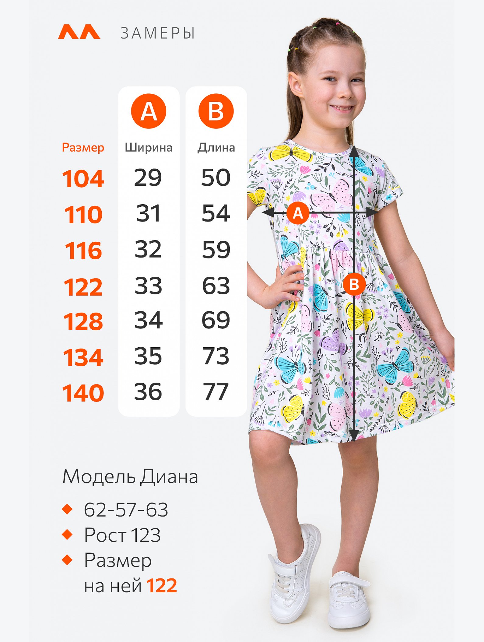 Летнее хлопковое платье для девочки Happyfox