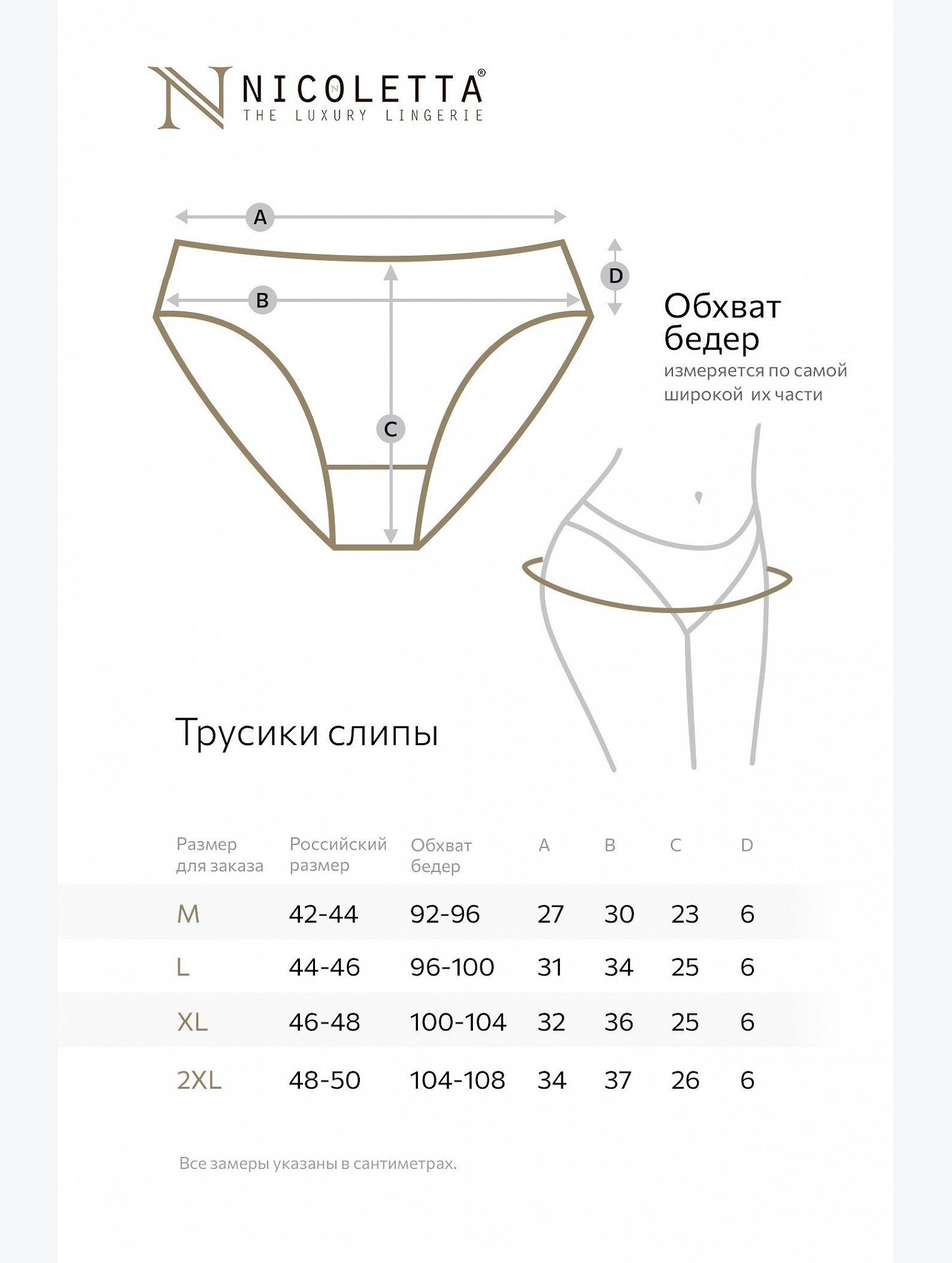 Женские трусы-слипы в рубчик 5 шт. Nicoletta