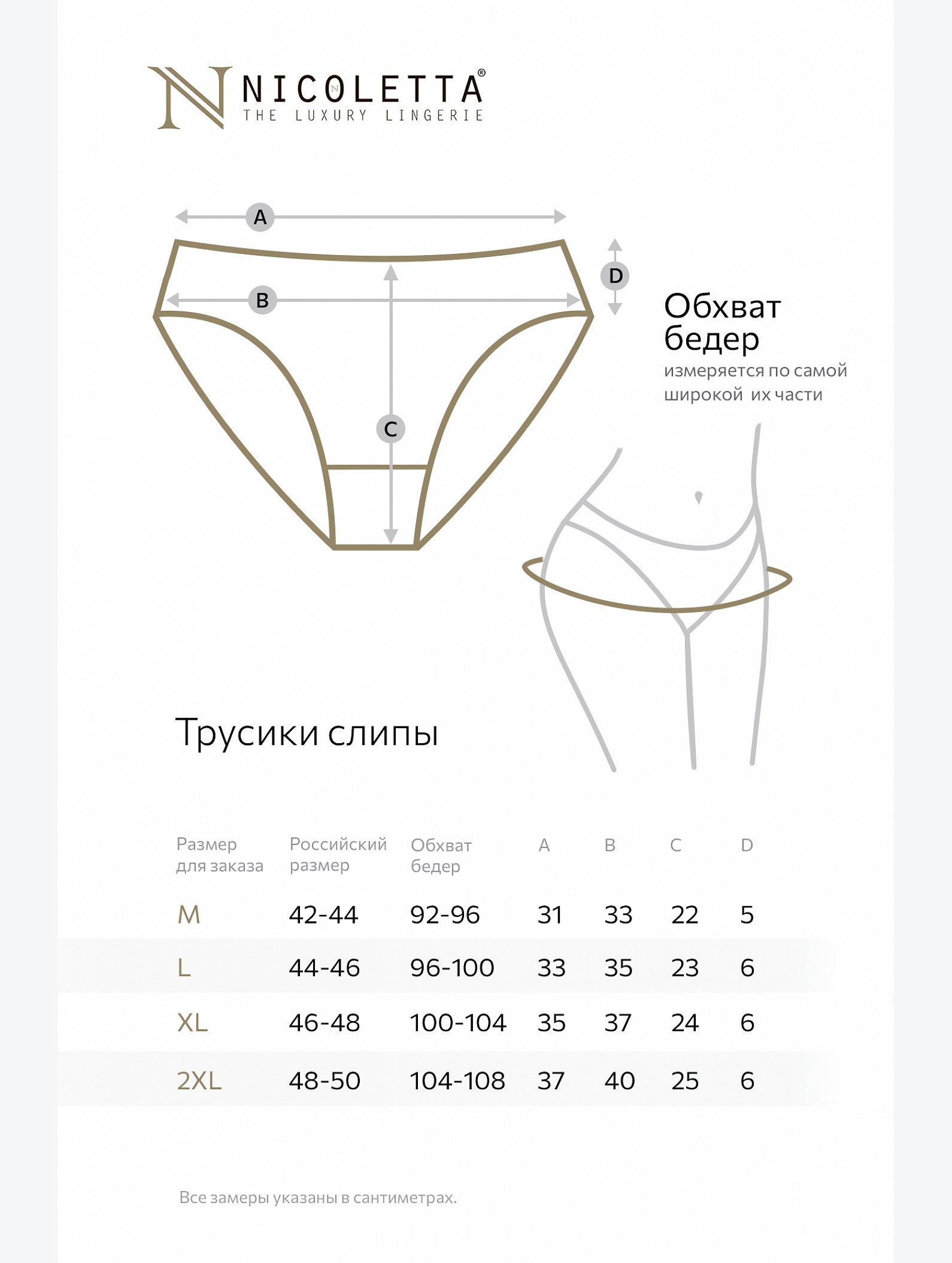 Женские трусы-слипы 7шт. Nicoletta