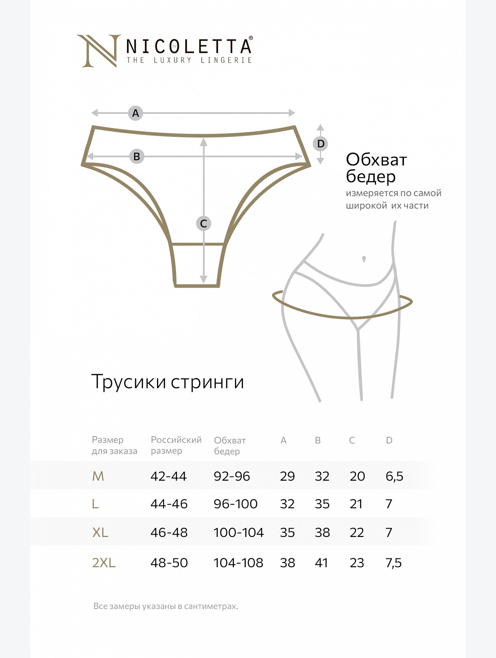 Женские трусы-стринги 5 шт. Nicoletta