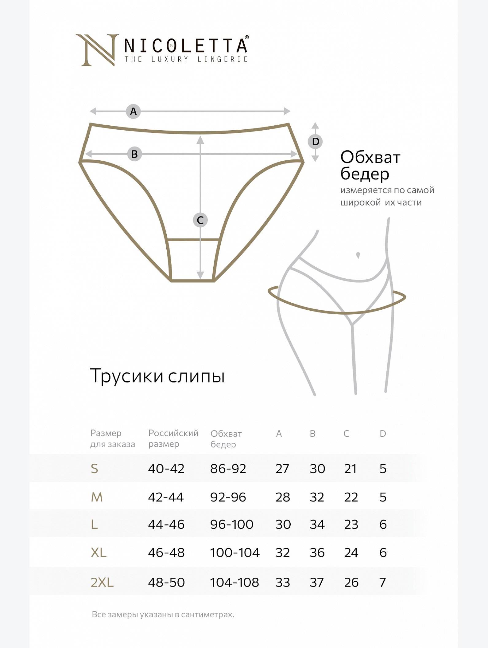 Женские трусы-слипы 7шт. Nicoletta