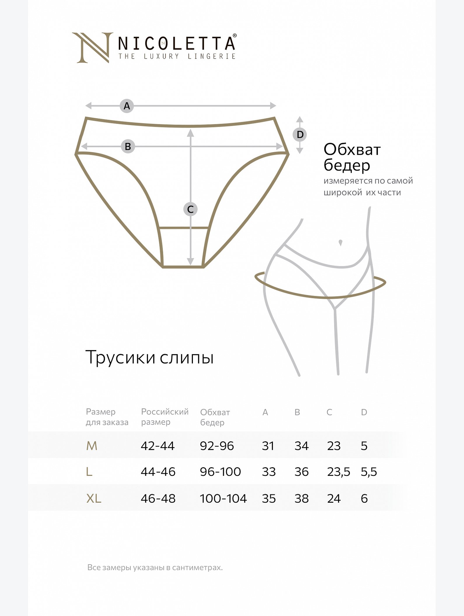 Женские трусы-слипы 7шт. Nicoletta
