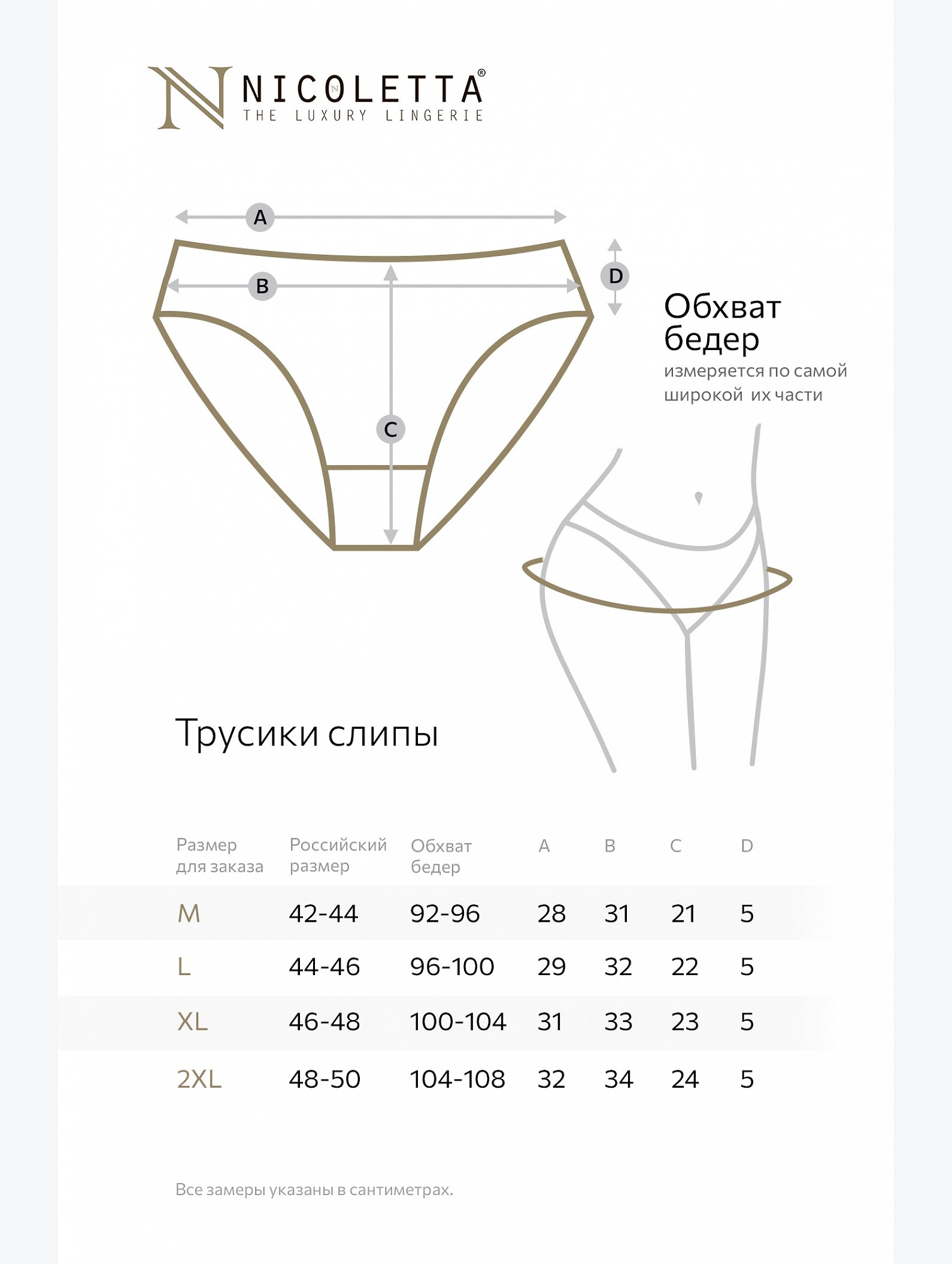 Женские трусы-слипы 7шт. Nicoletta