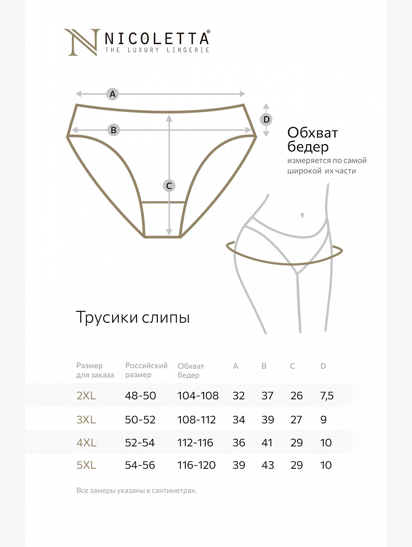Женские трусы-слипы 7шт. Nicoletta