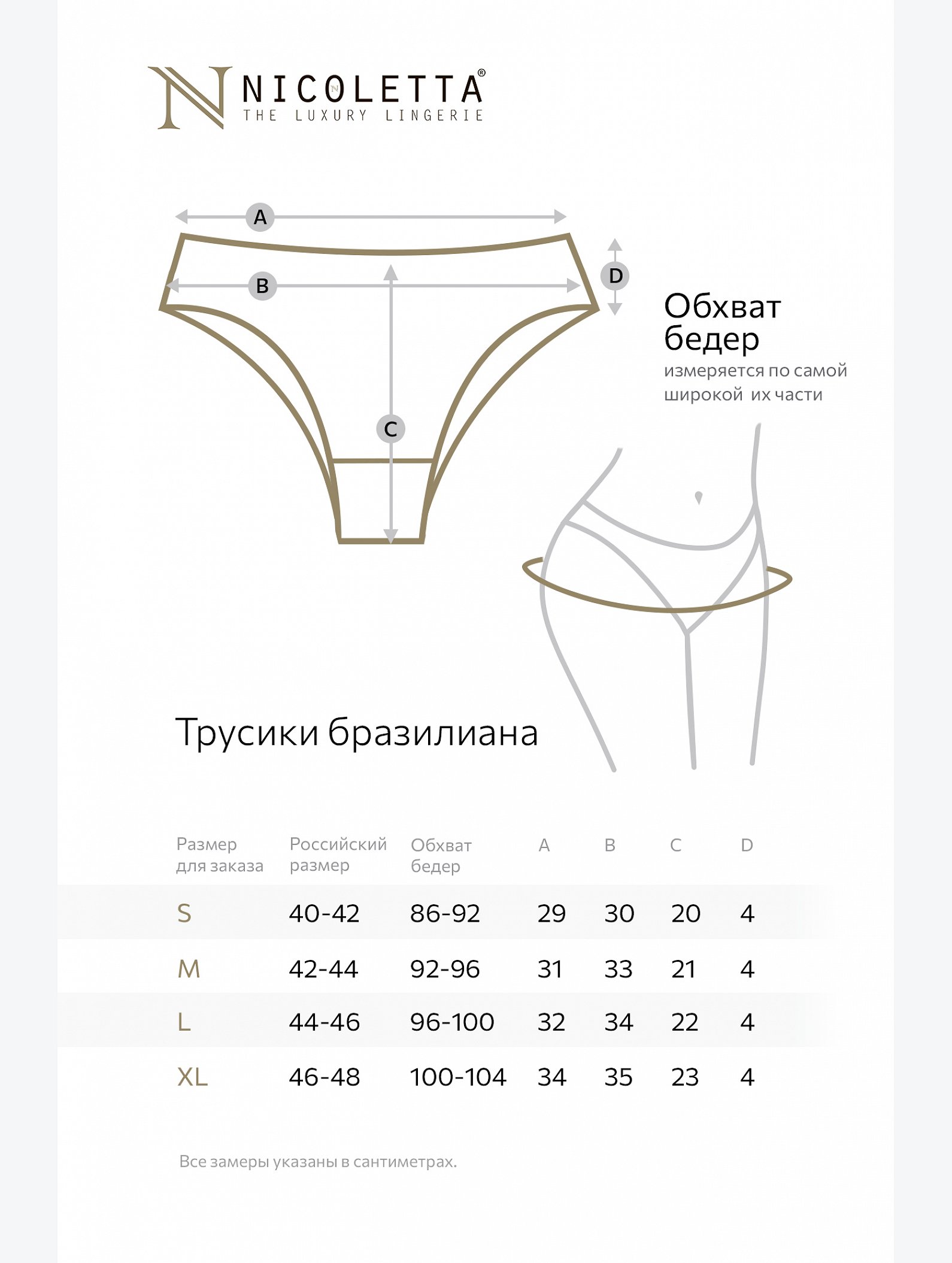 Женские трусы-бразилиана 7 шт. Nicoletta