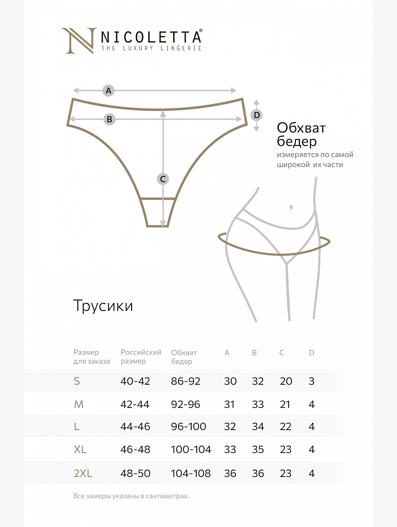Женские трусы-танга 7шт Nicoletta