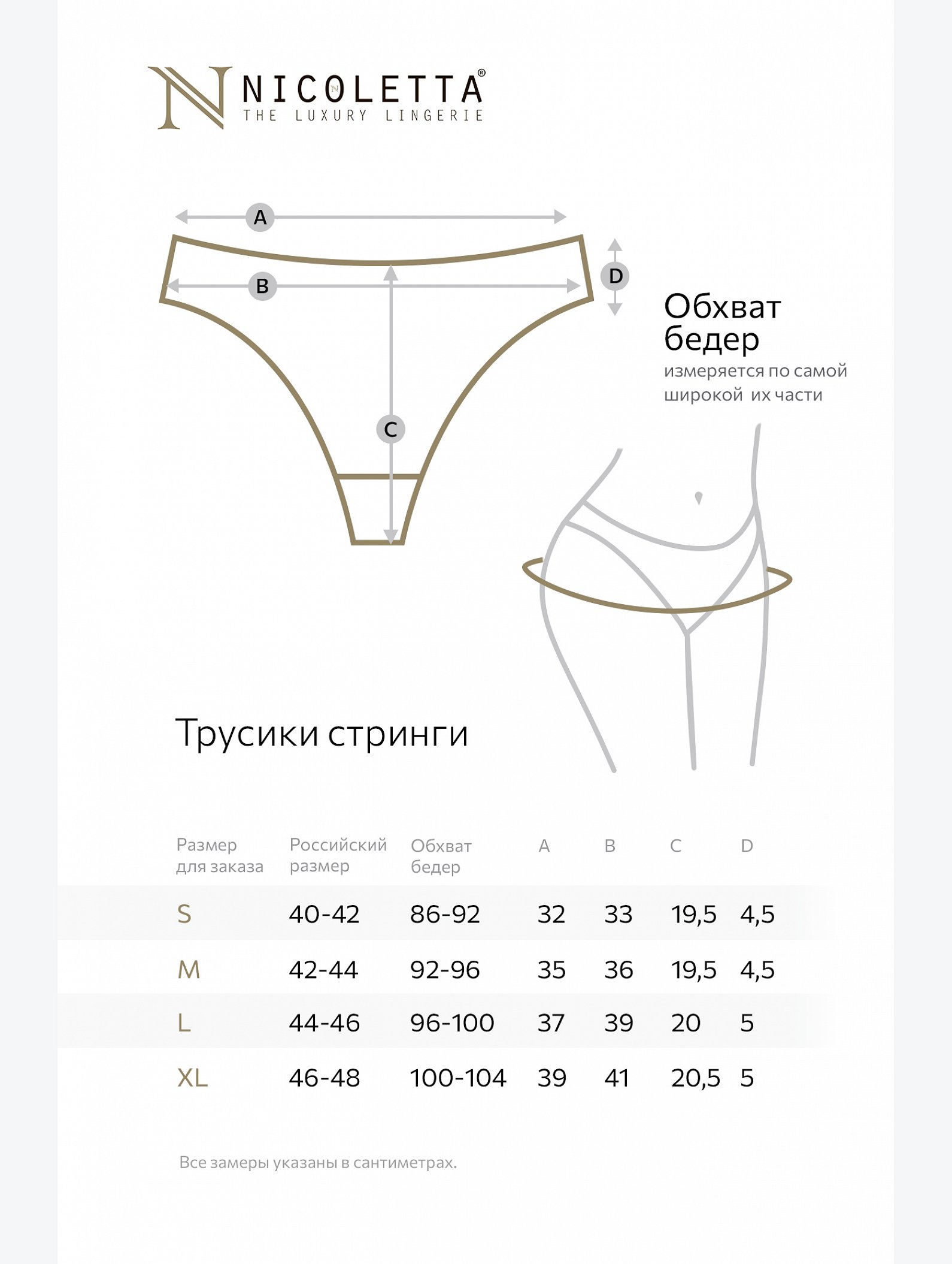 Женские трусы-стринги 7шт. Nicoletta