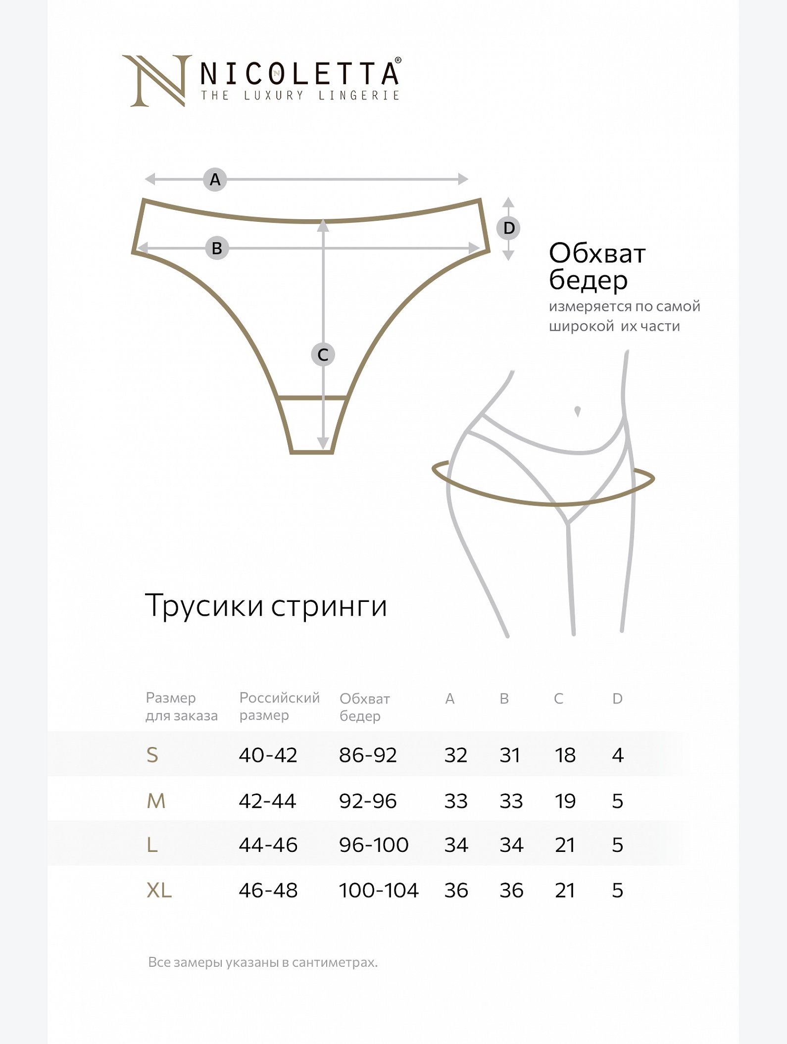 Женские трусы-стринги 7шт. Nicoletta