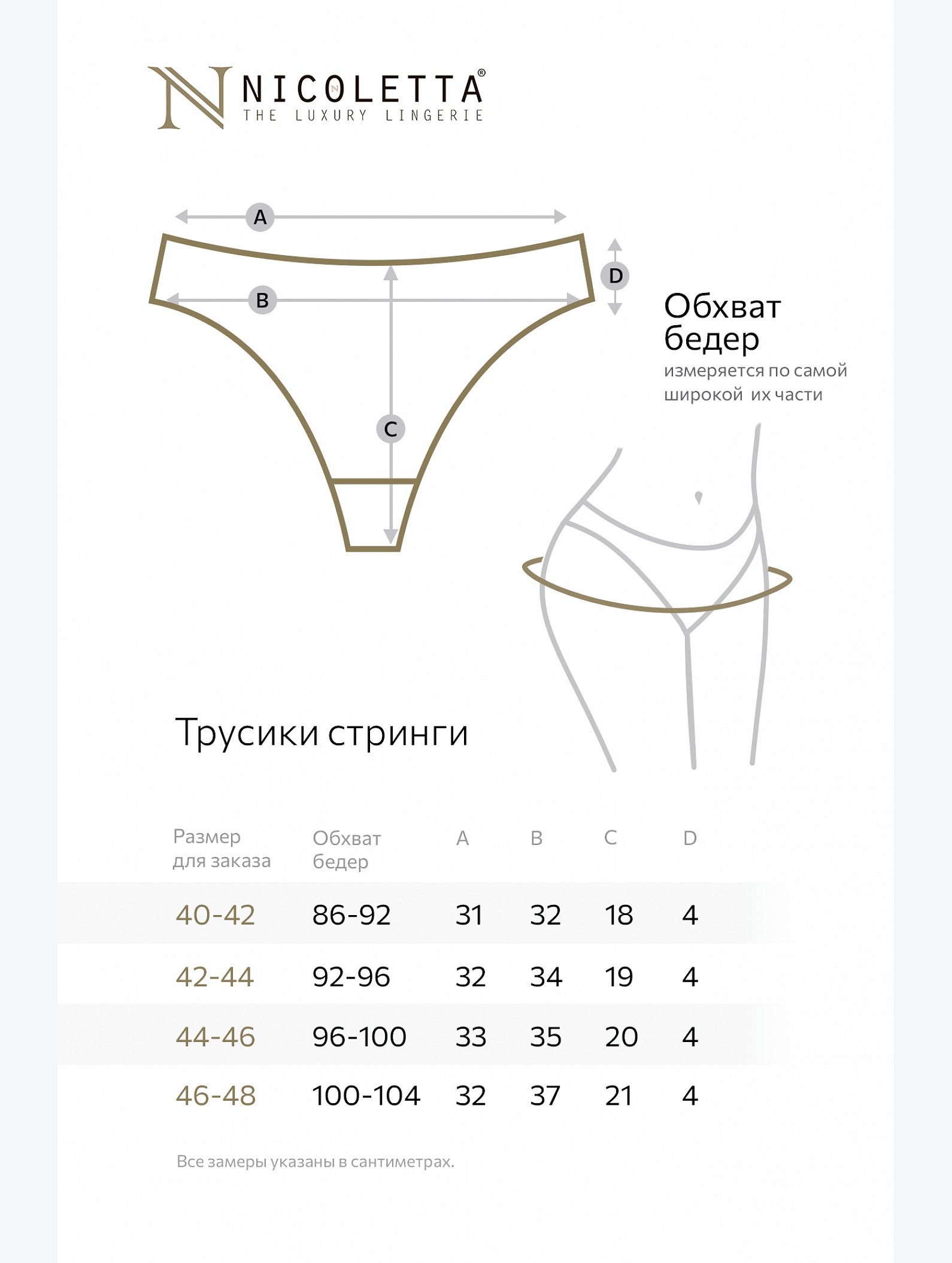 Женские трусы-стринги 7шт. Nicoletta