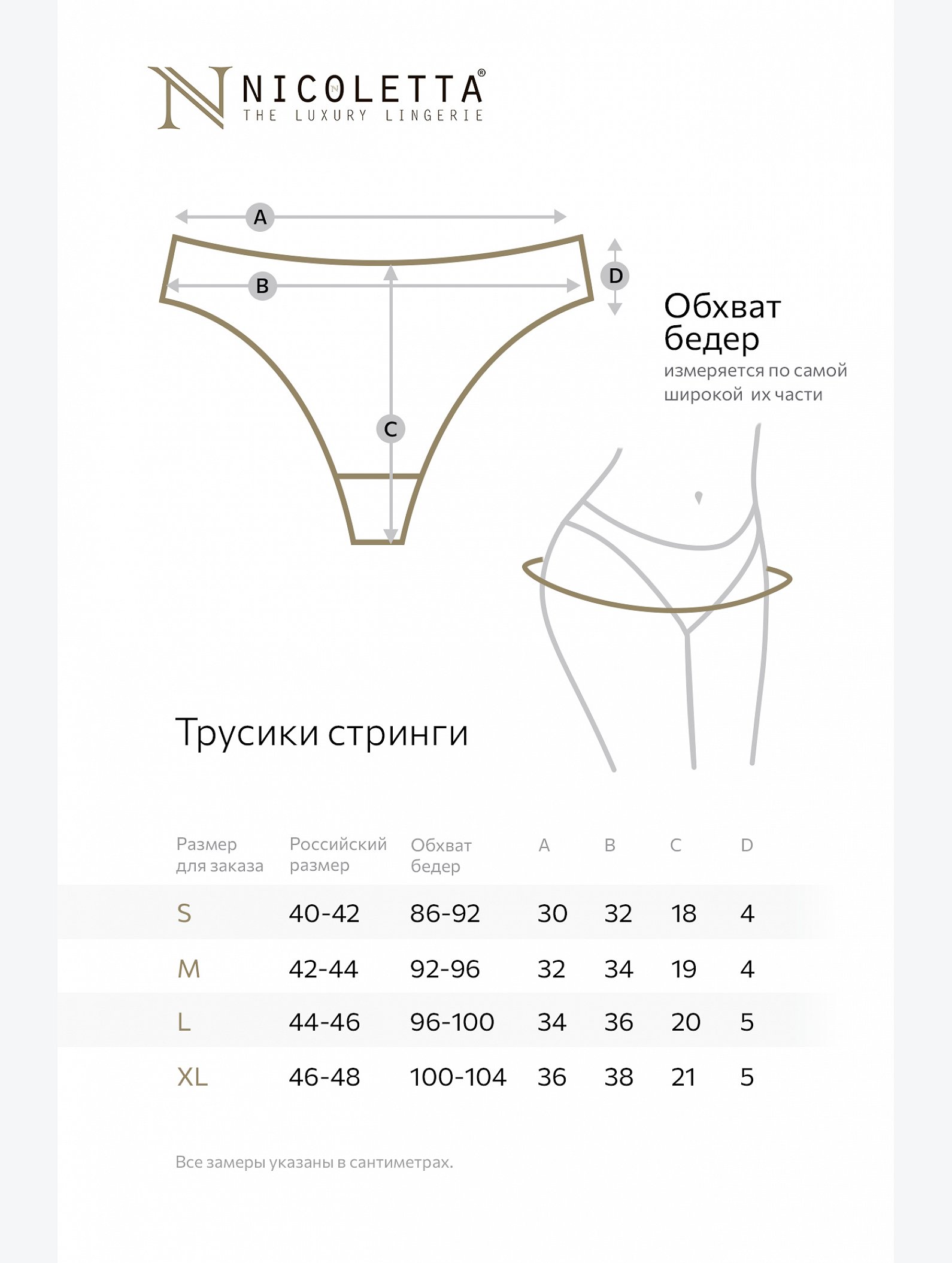 Женские трусы-стринги 7шт. Nicoletta