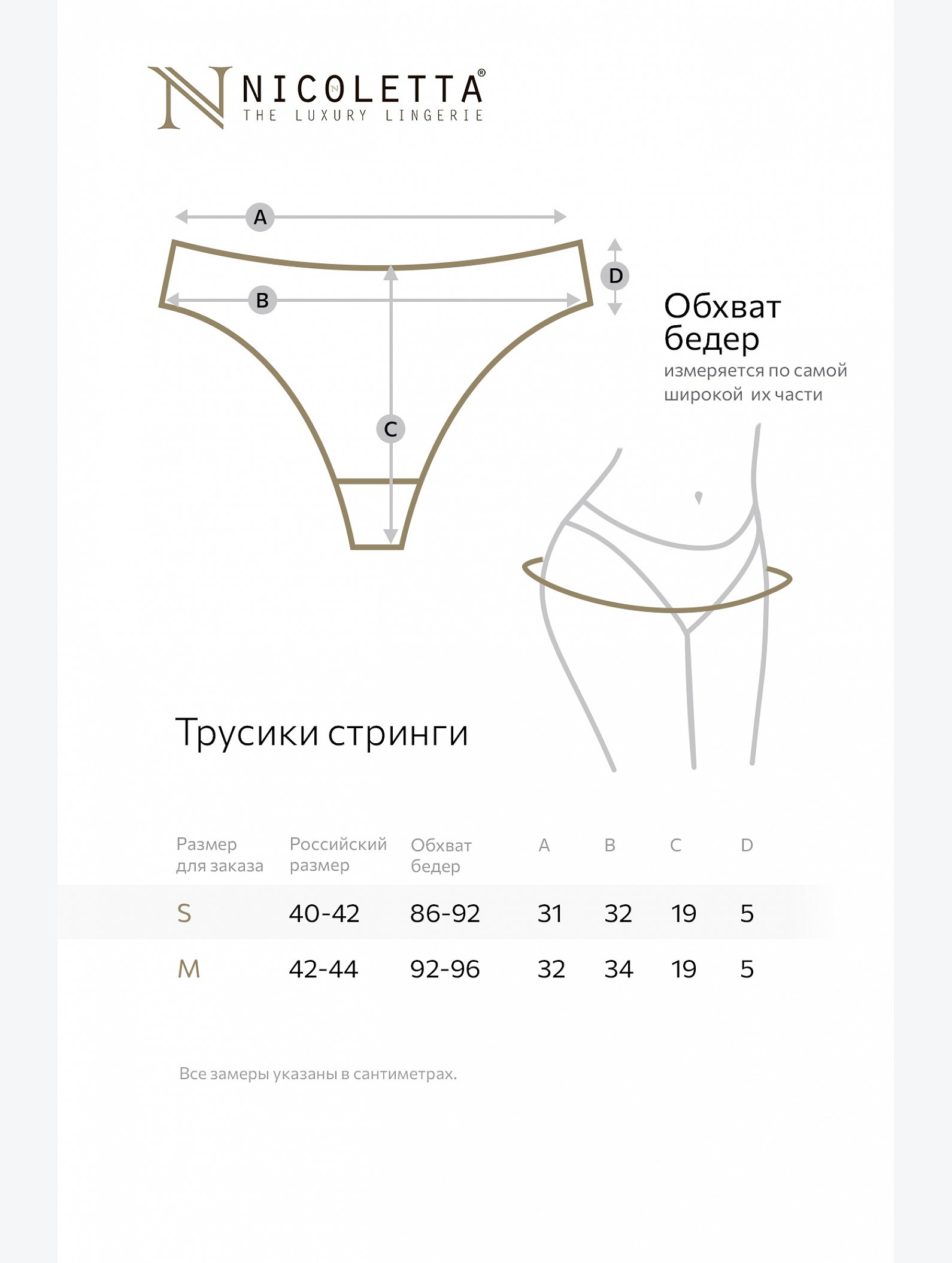 Женские трусы-стринги 7шт. Nicoletta
