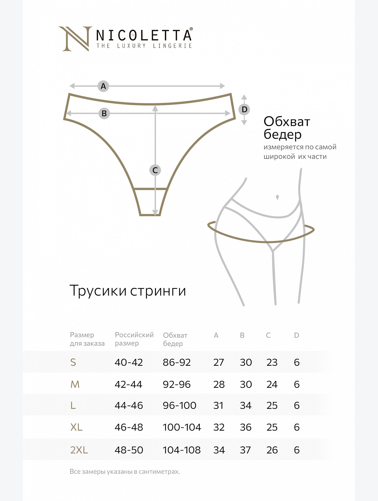 Женские трусы-стринги 7шт. Nicoletta