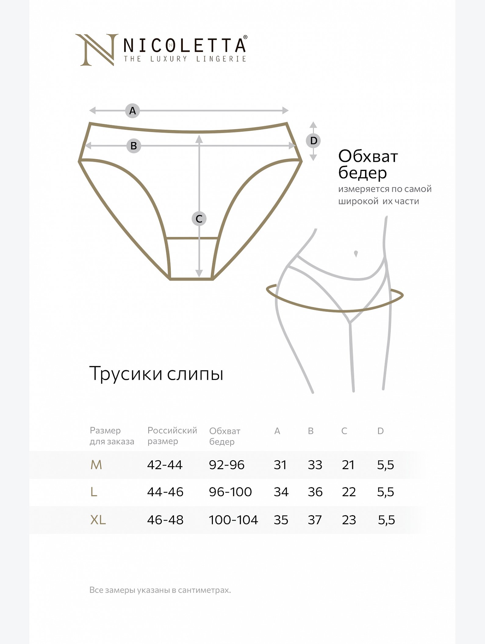 Женские трусы-слипы 5 шт. Nicoletta