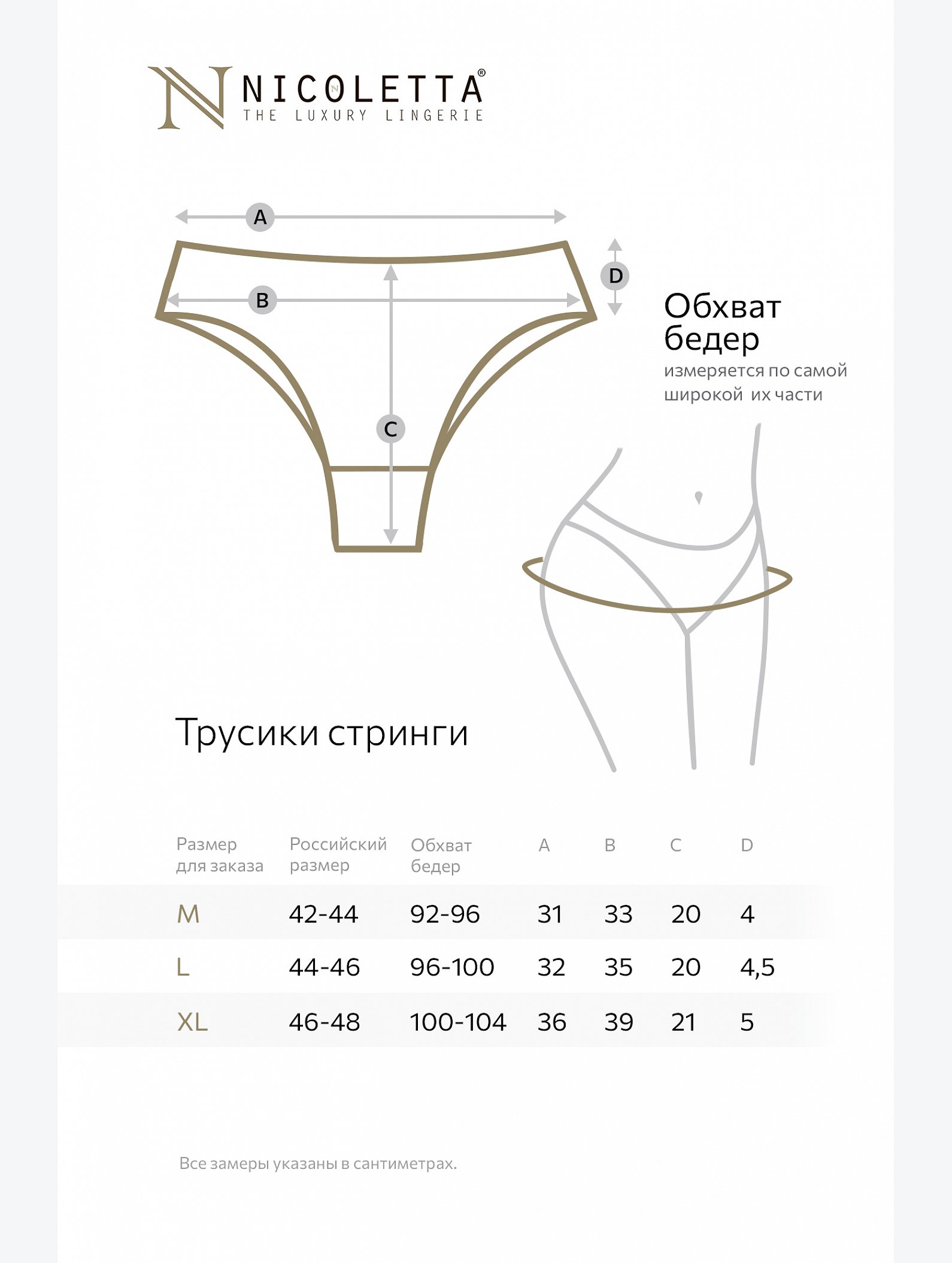 Женские трусы-стринги 5 шт. Nicoletta
