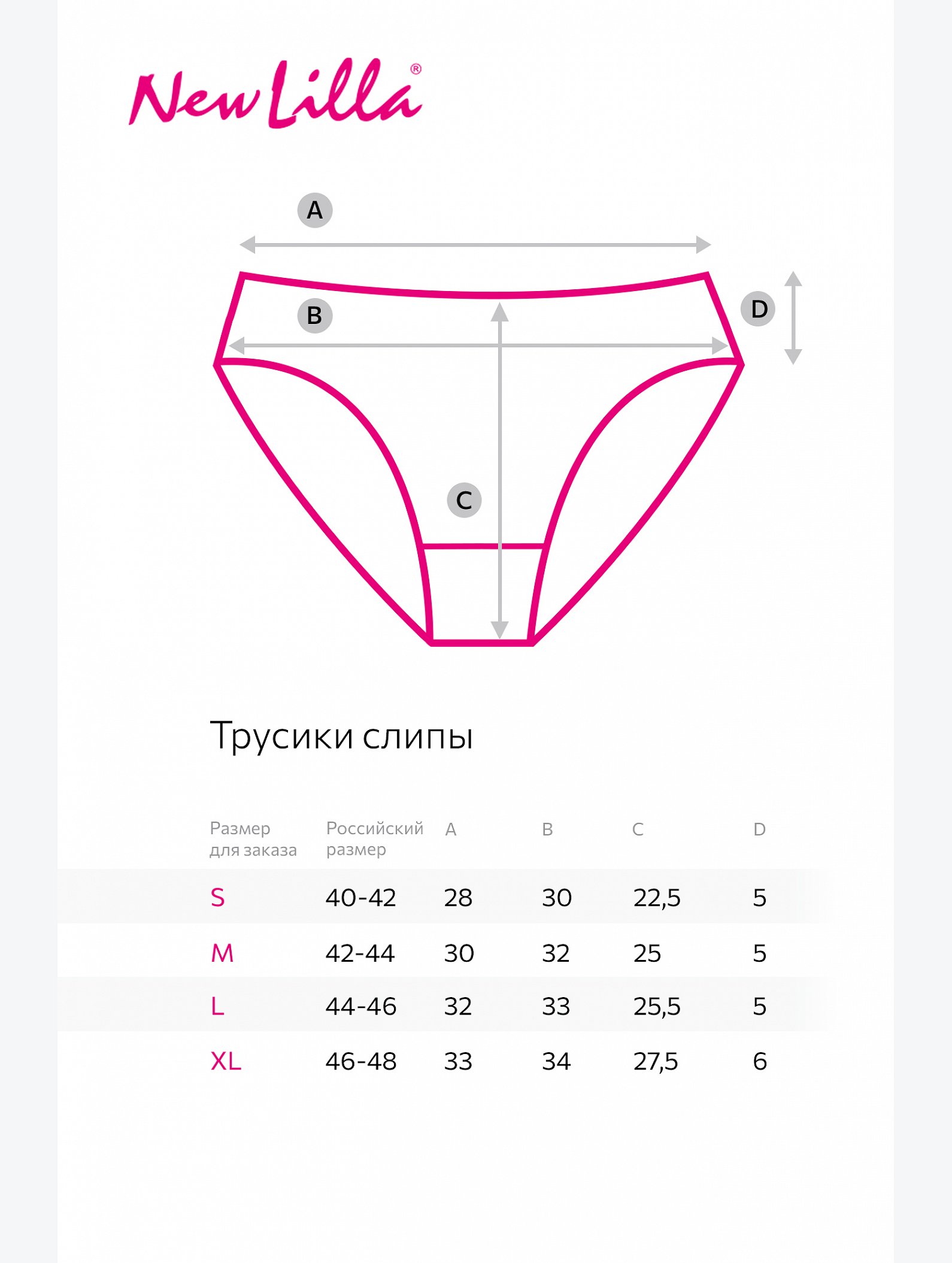 Женские трусы-слипы 7 шт. New Lilla
