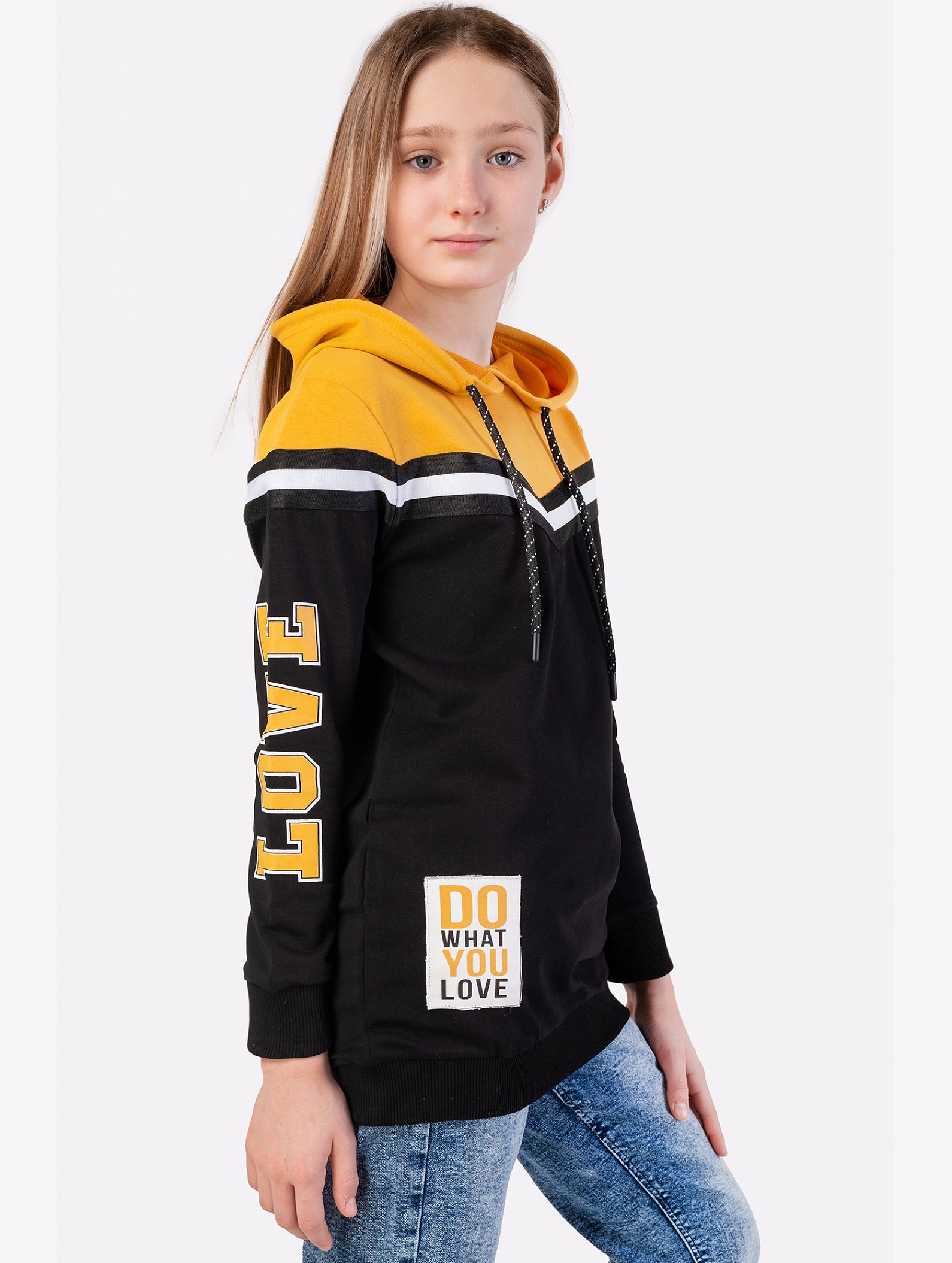 Толстовка-худи из футера для девочки Bonito