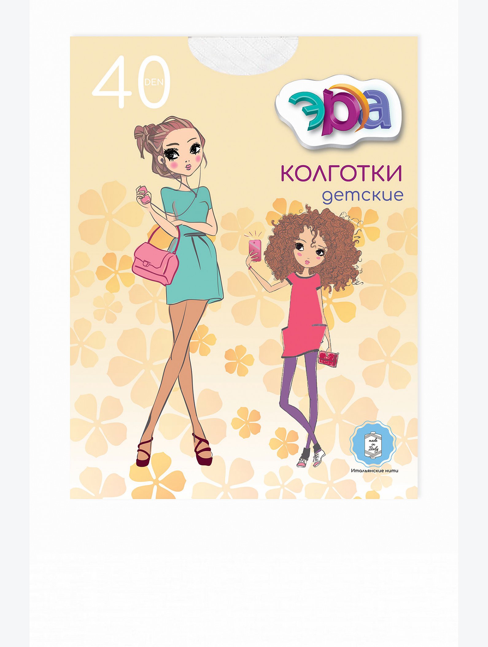 Капроновые колготки для девочки с узором 40 Den Эра