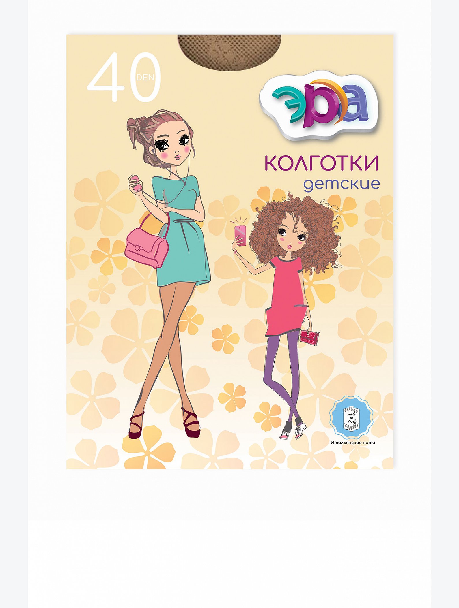 Капроновые колготки для девочки с узором 40 Den Эра