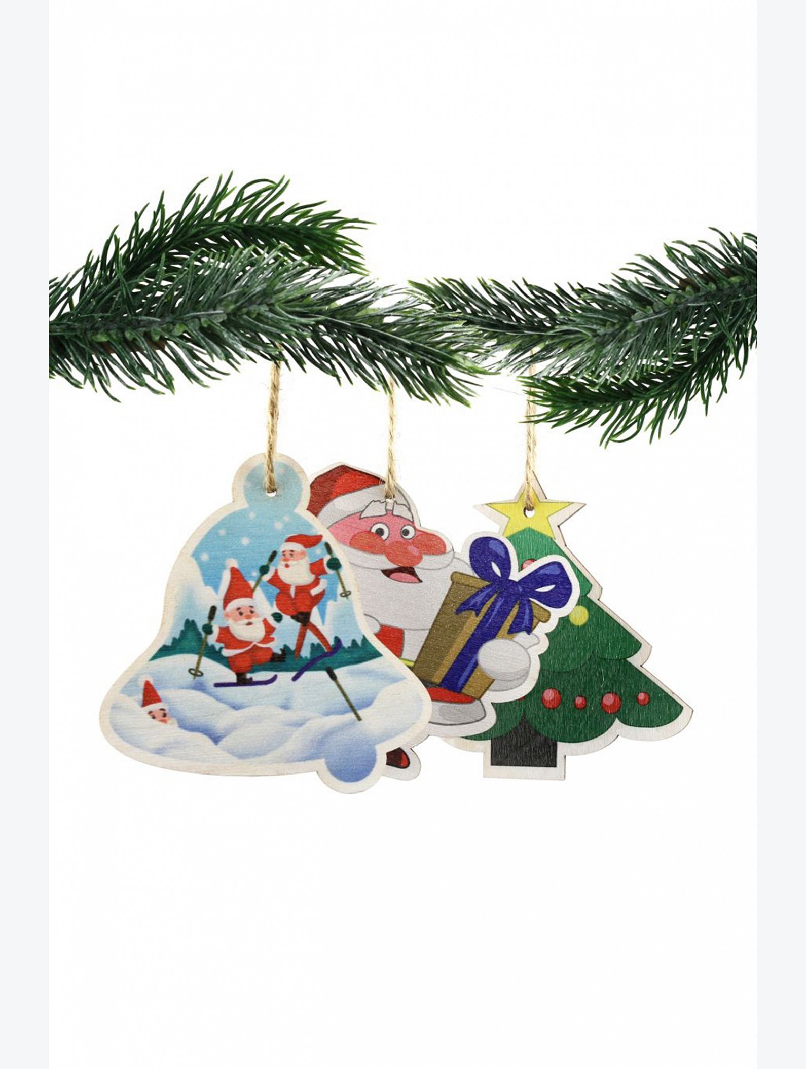 Фигурки для декорирования Новогодние подвески 6 шт. Woodlandtoys